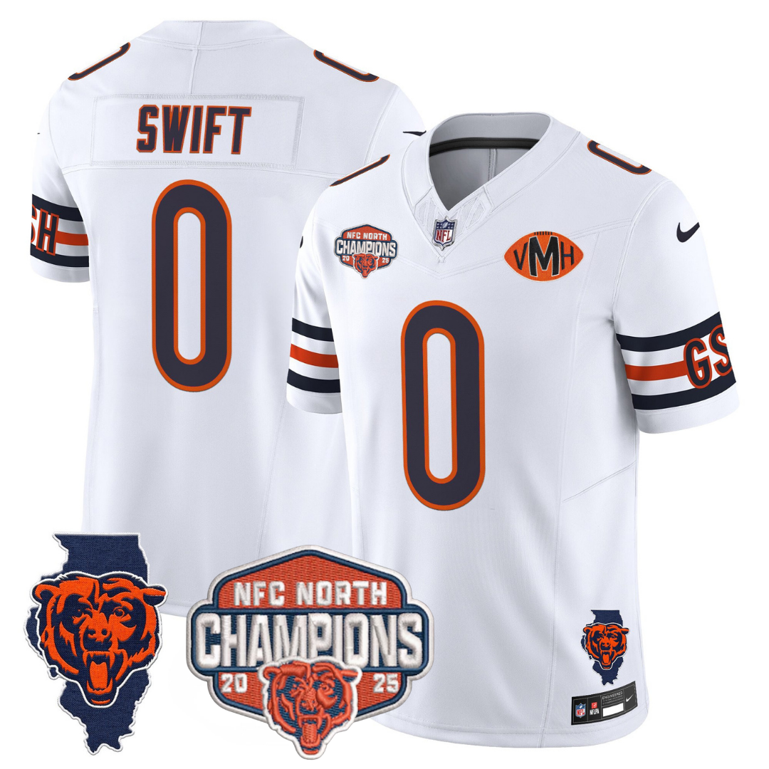 CHI 2025 NFC North Champions Patch Jersey V2 - All Stitched