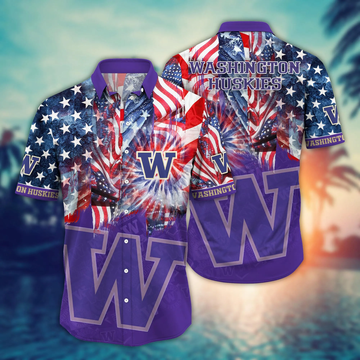 Washington Huskies - Hawaii Shirt For Fans, Summer Football Shirts