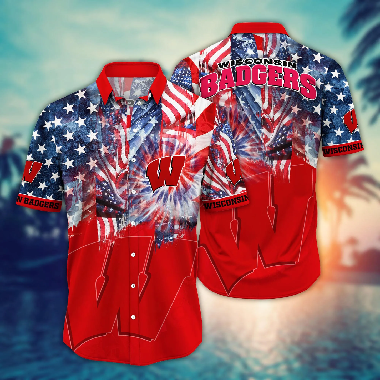 Wisconsin Badgers - Hawaii Shirt For Fans, Summer Football Shirts