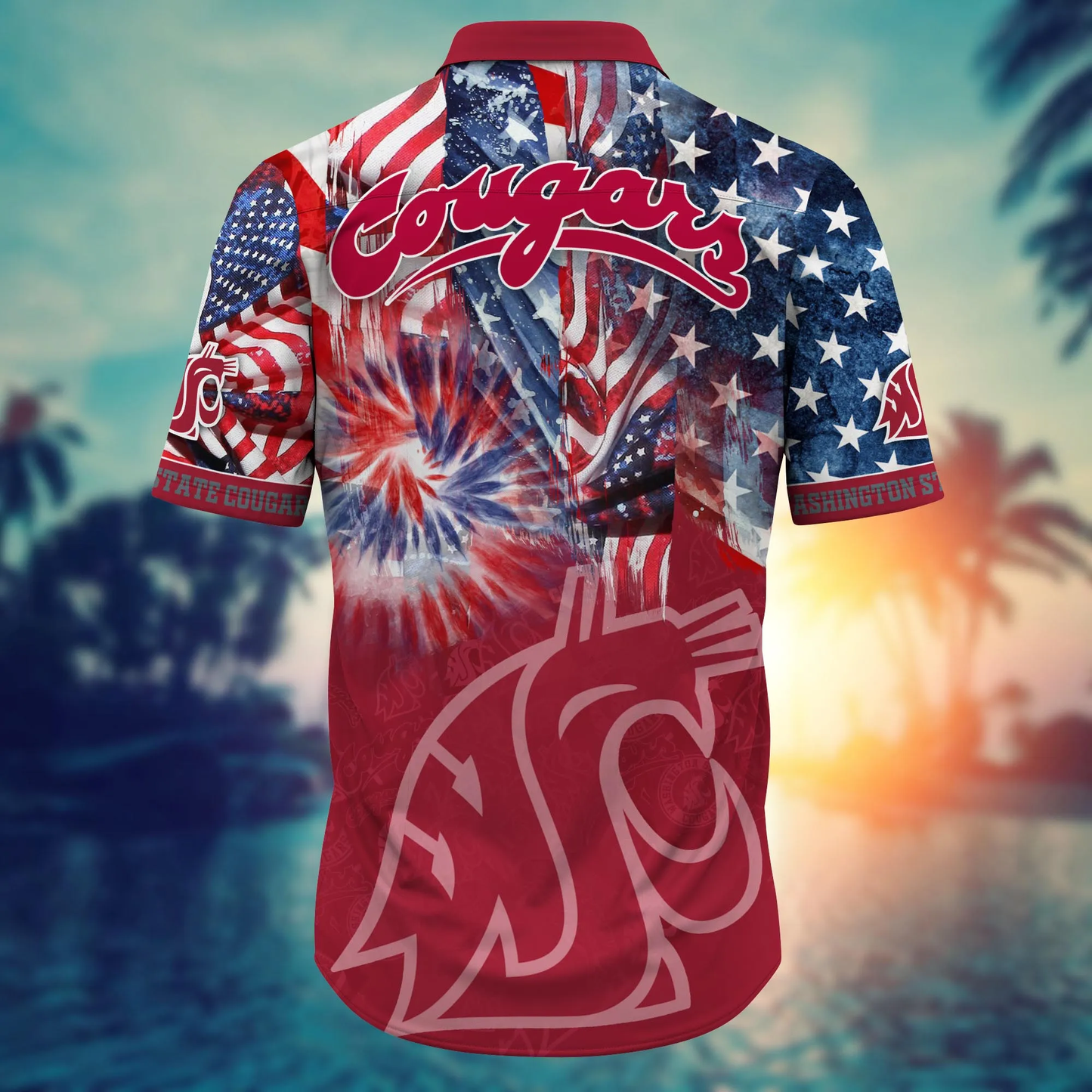 Washington State Cougars - Hawaii Shirt For Fans, Summer Football Shirts VT-HW001