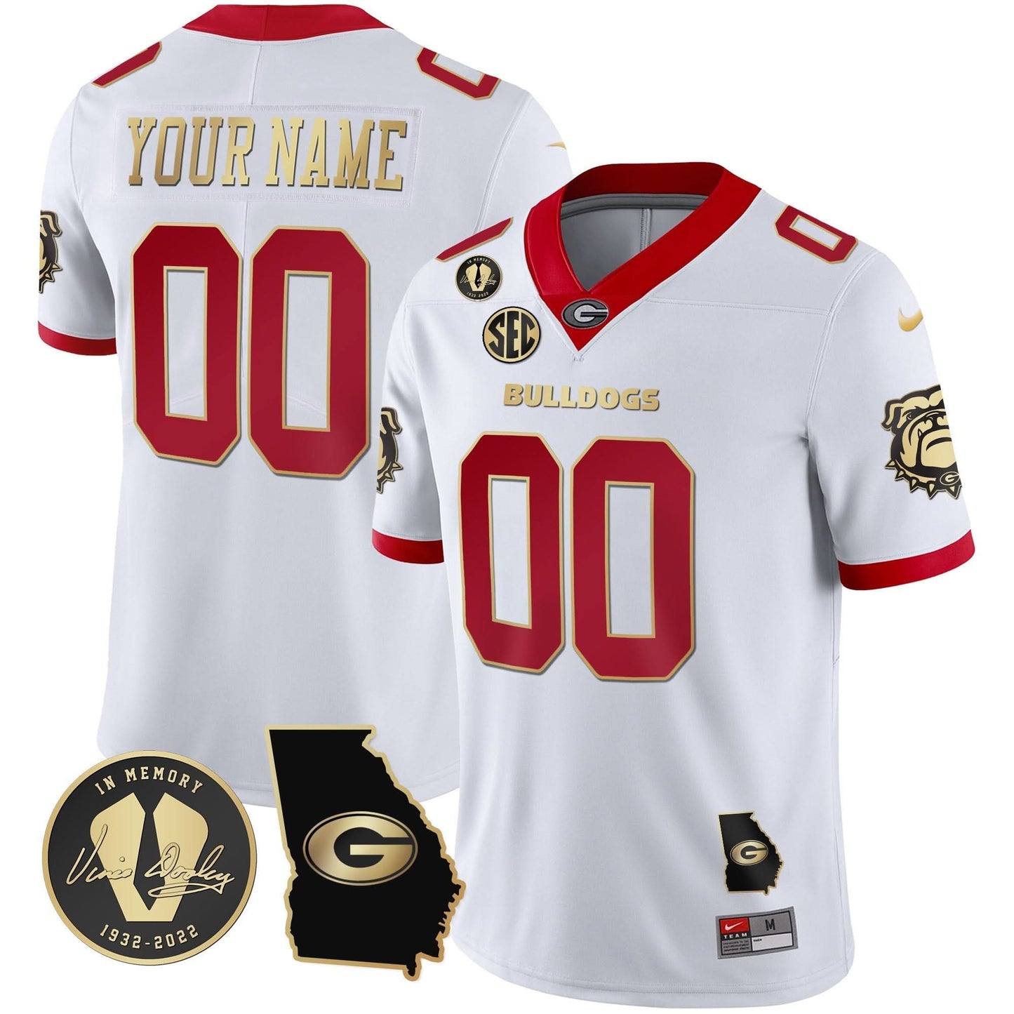 Georgia Bulldogs 2023 Vapor Custom Jersey - Georgia Map - All Stitched