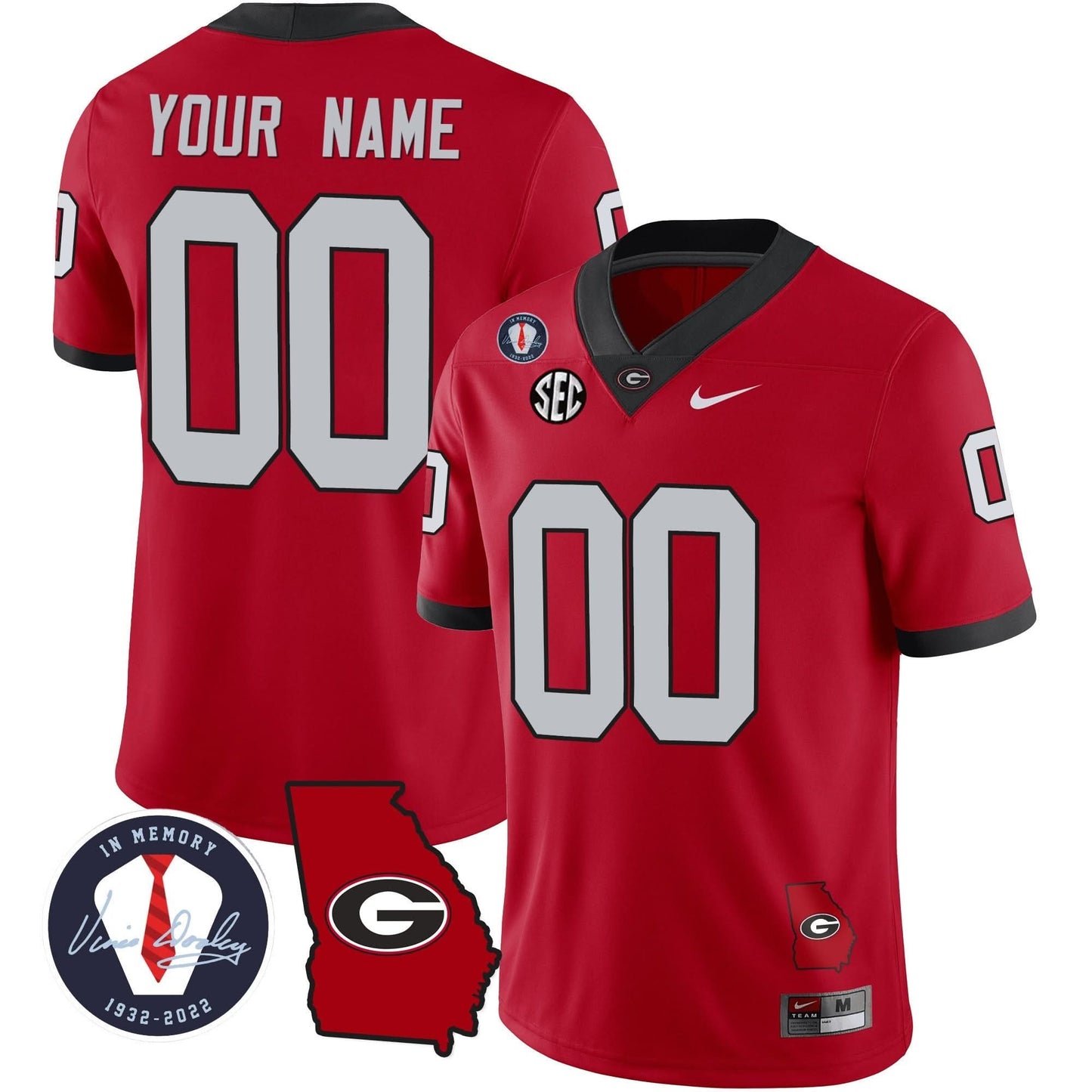 Georgia Bulldogs 2023 Vapor Custom Jersey - Georgia Map - All Stitched