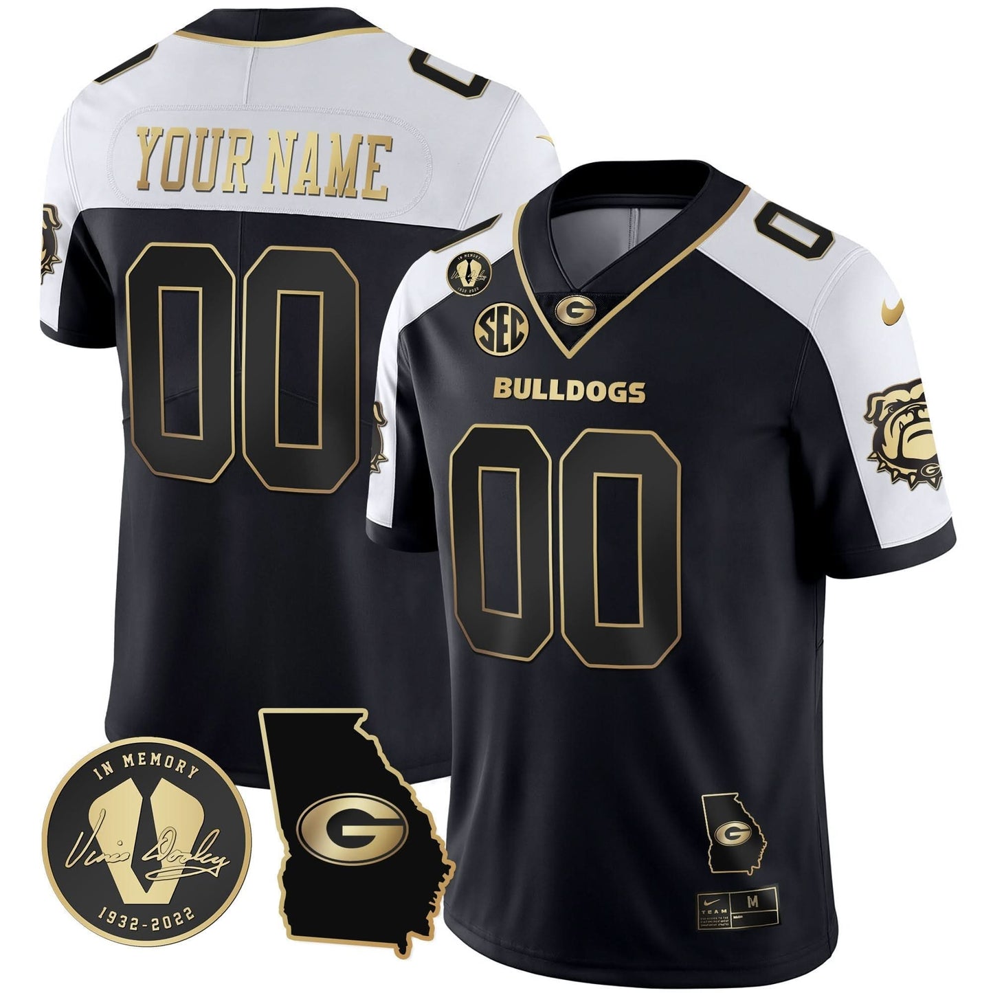 Georgia Bulldogs 2023 Vapor Custom Jersey - Georgia Map - All Stitched