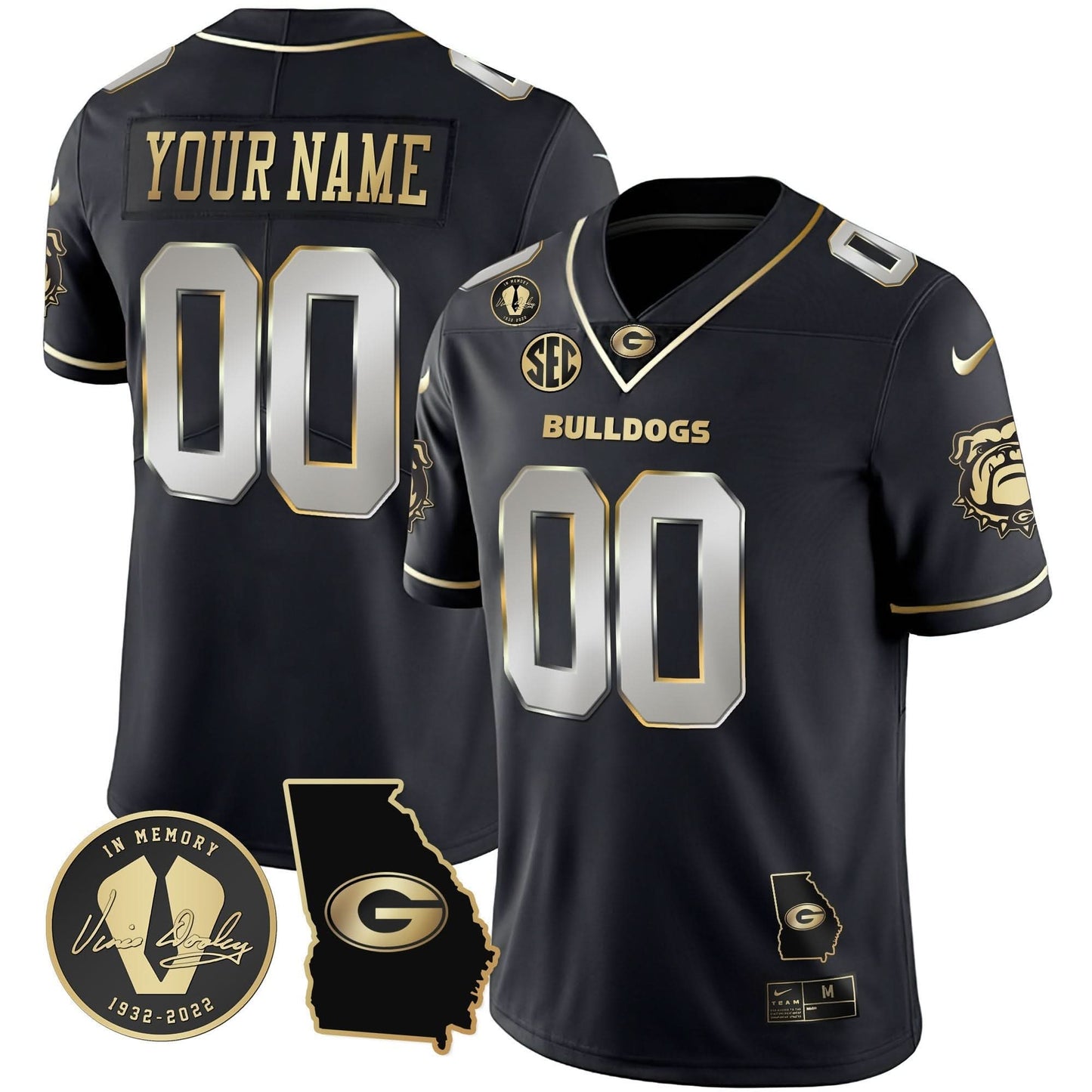 Georgia Bulldogs 2023 Vapor Custom Jersey - Georgia Map - All Stitched