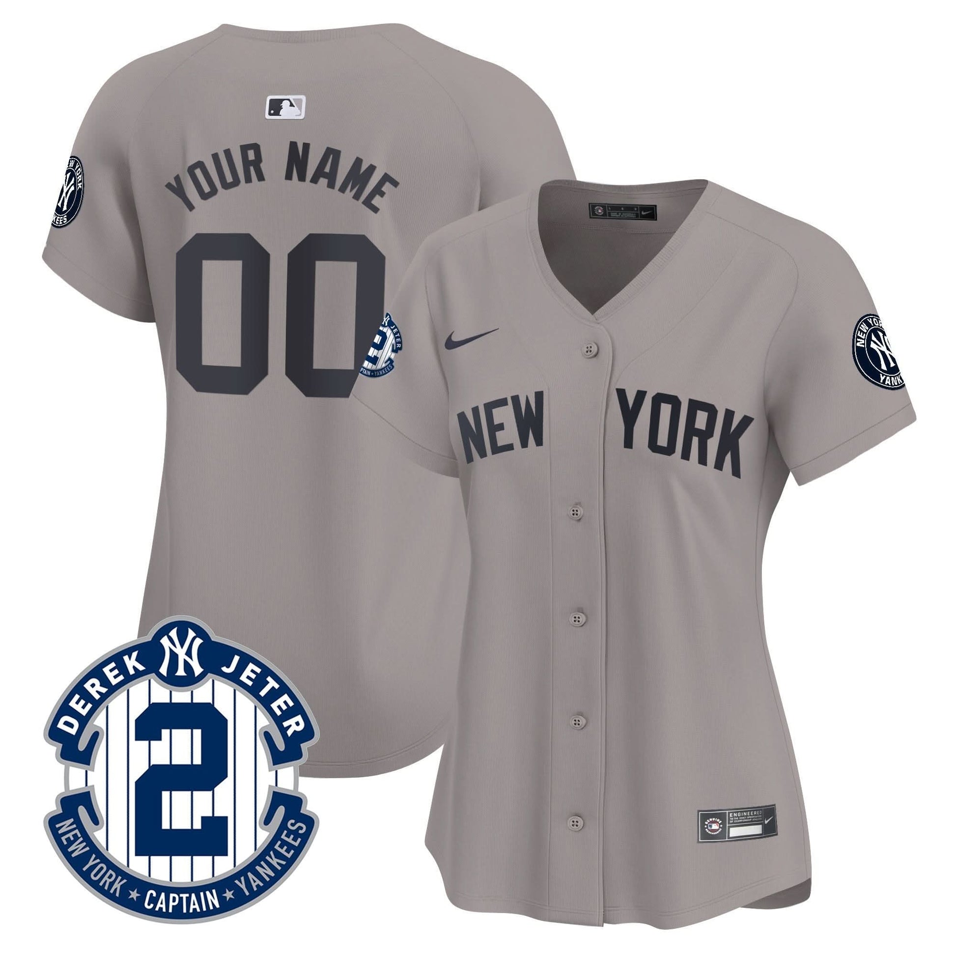 New York Yankees Derek Jeter Patch Vapor Premier Limited Custom Jersey - All Stitched