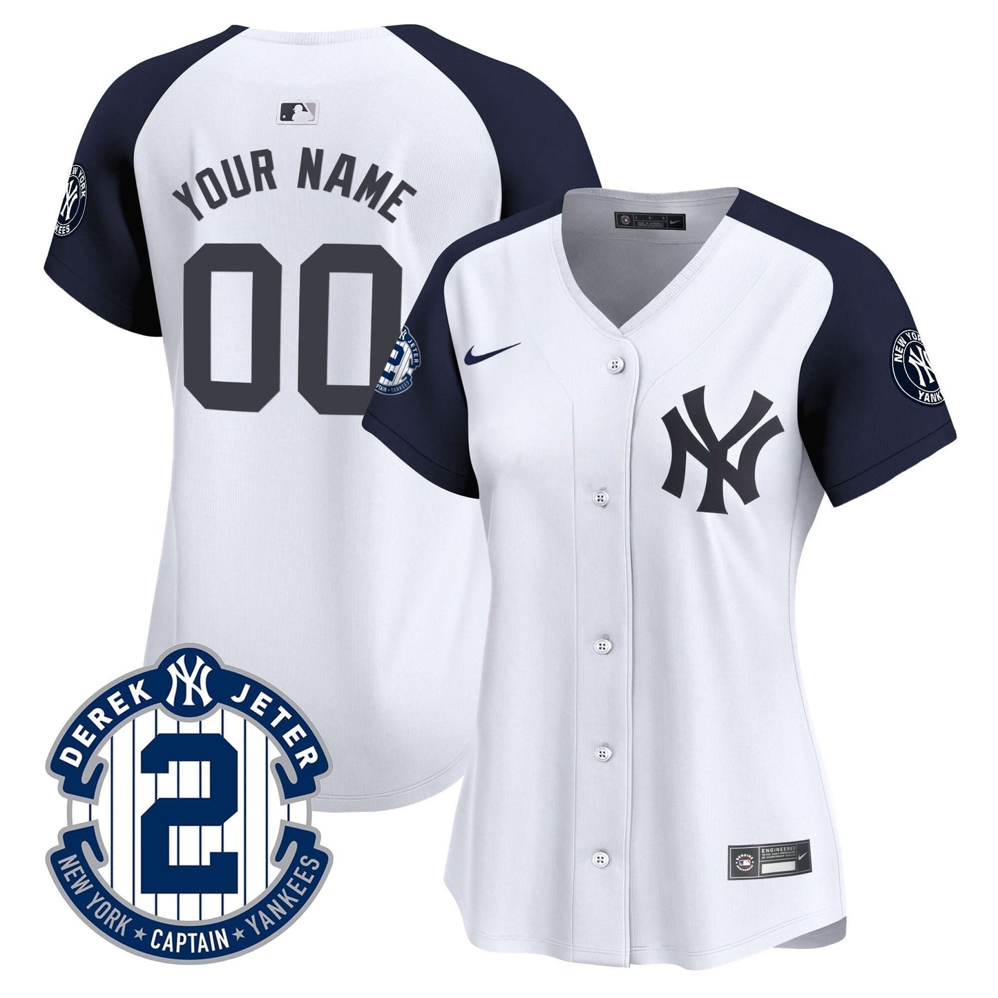 New York Yankees Derek Jeter Patch Vapor Premier Limited Custom Jersey - All Stitched