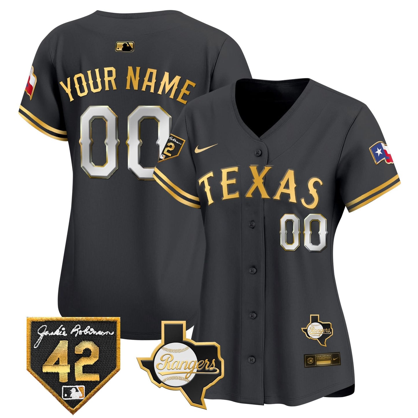 Texas Rangers 2024 Jackie Robinson Patch Vapor Premier Limited Custom Jersey - All Stitched