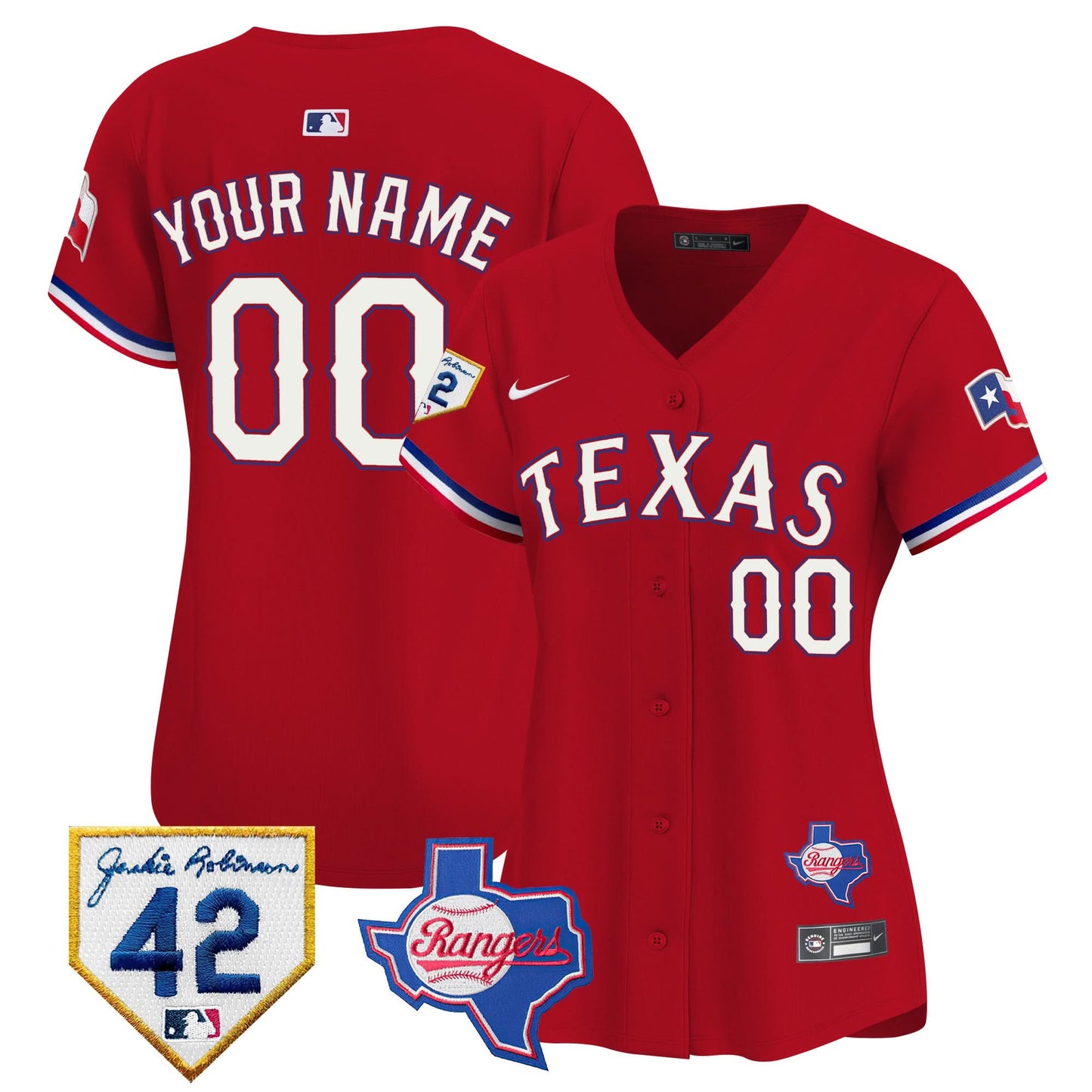 Texas Rangers 2024 Jackie Robinson Patch Vapor Premier Limited Custom Jersey - All Stitched