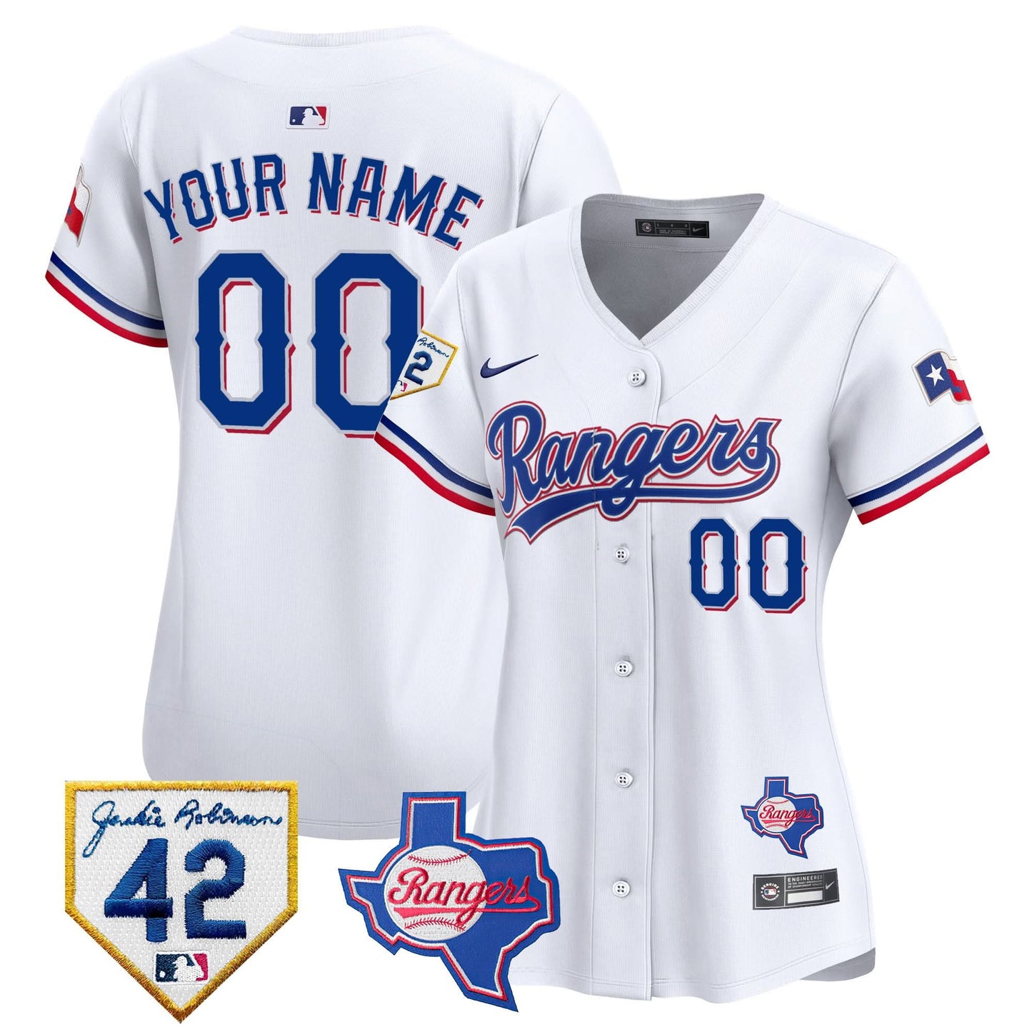 Texas Rangers 2024 Jackie Robinson Patch Vapor Premier Limited Custom Jersey - All Stitched