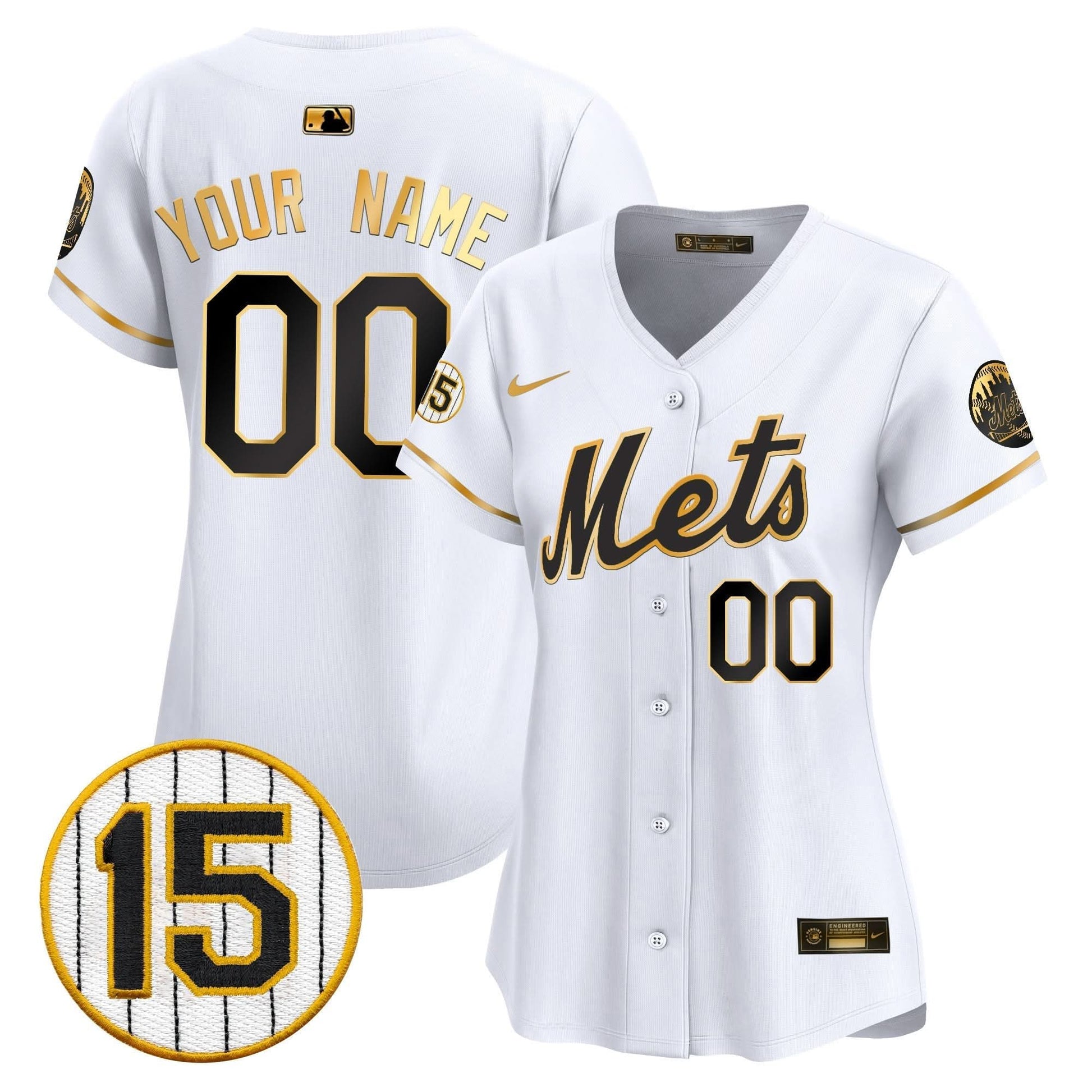 New York Mets Jerry Grote Patch Vapor Premier Limited Custom Jersey - All Stitched