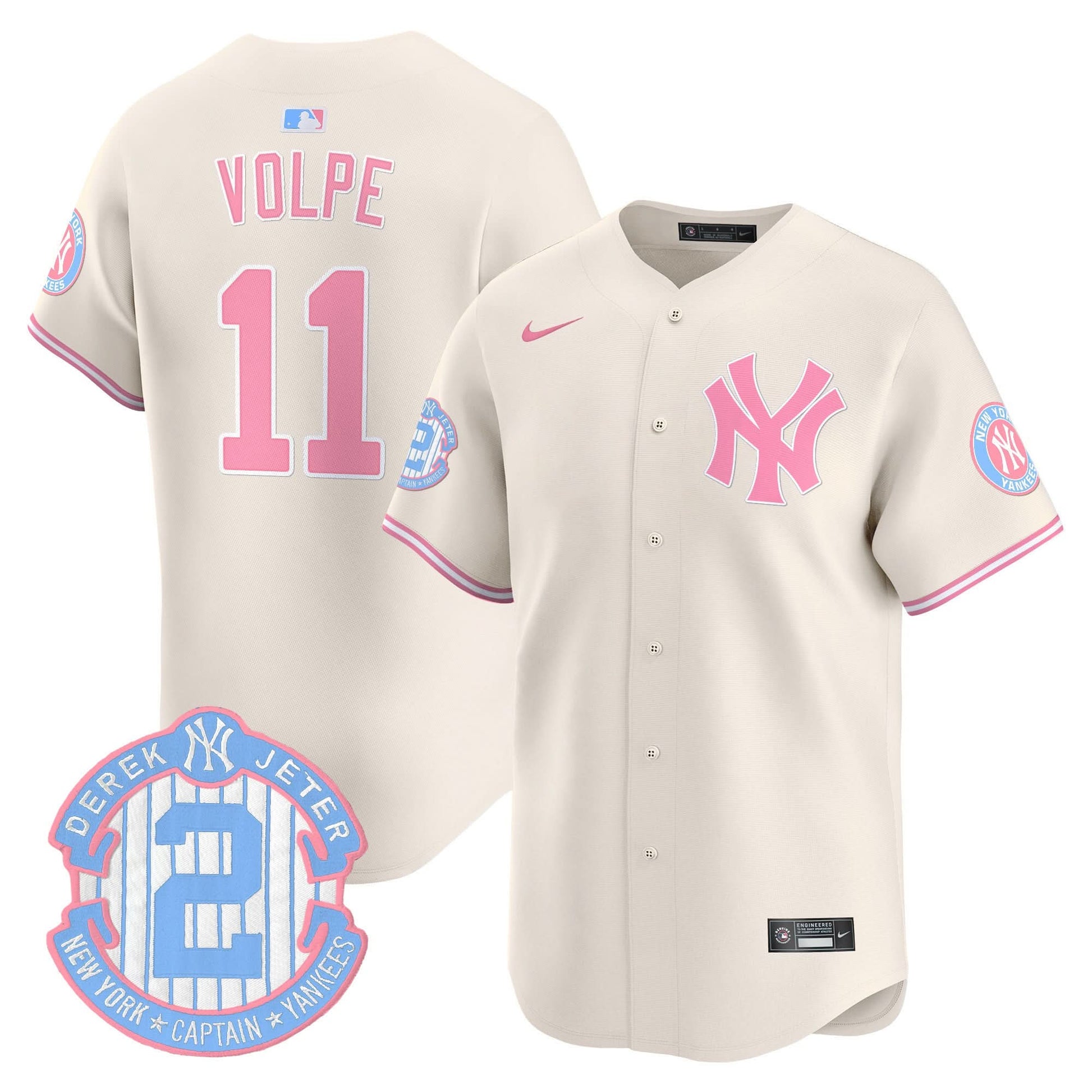 Unisex New York Yankees Bubblegum Pink Vapor Premier Limited Jersey - All Stitched