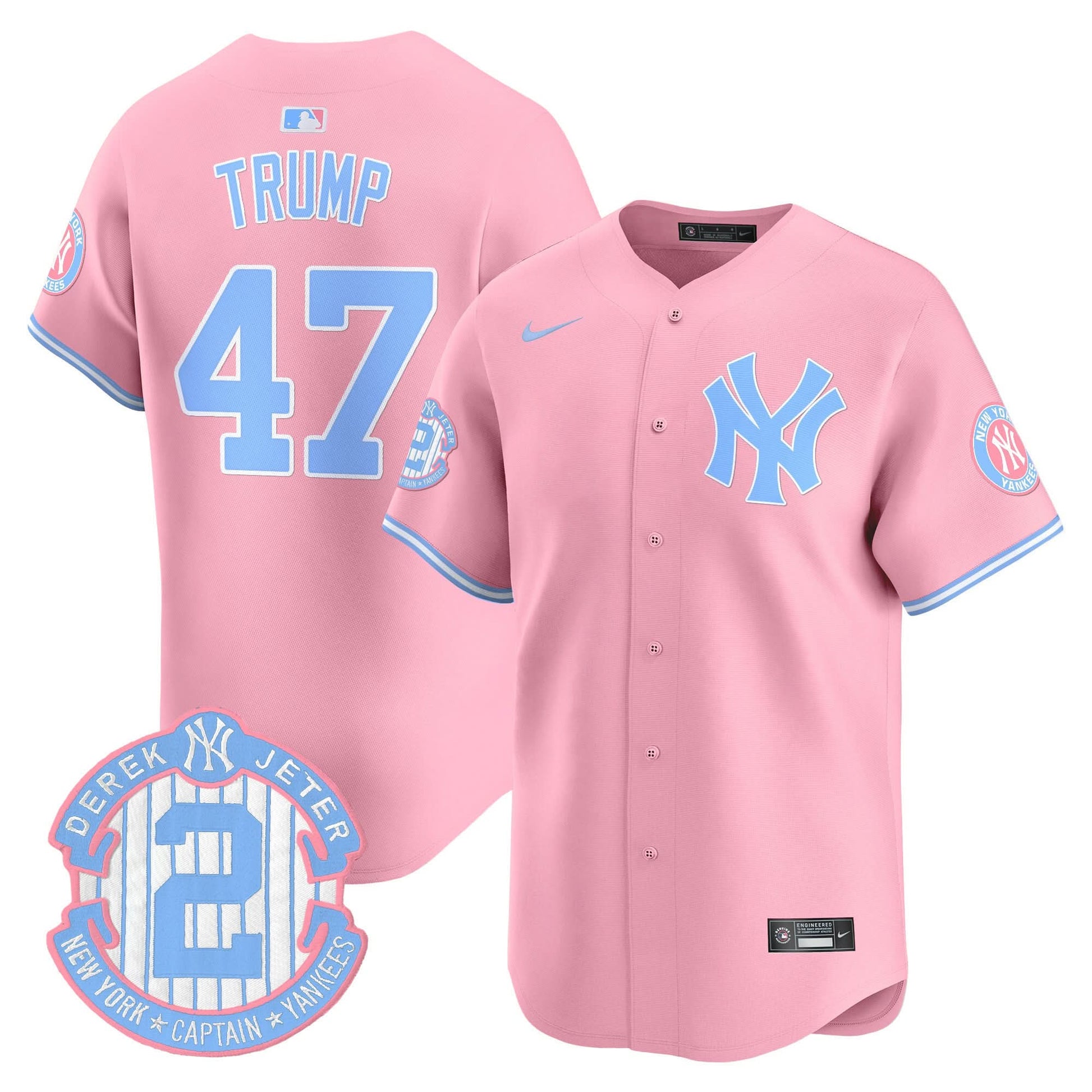 Unisex New York Yankees Bubblegum Pink Vapor Premier Limited Jersey - All Stitched
