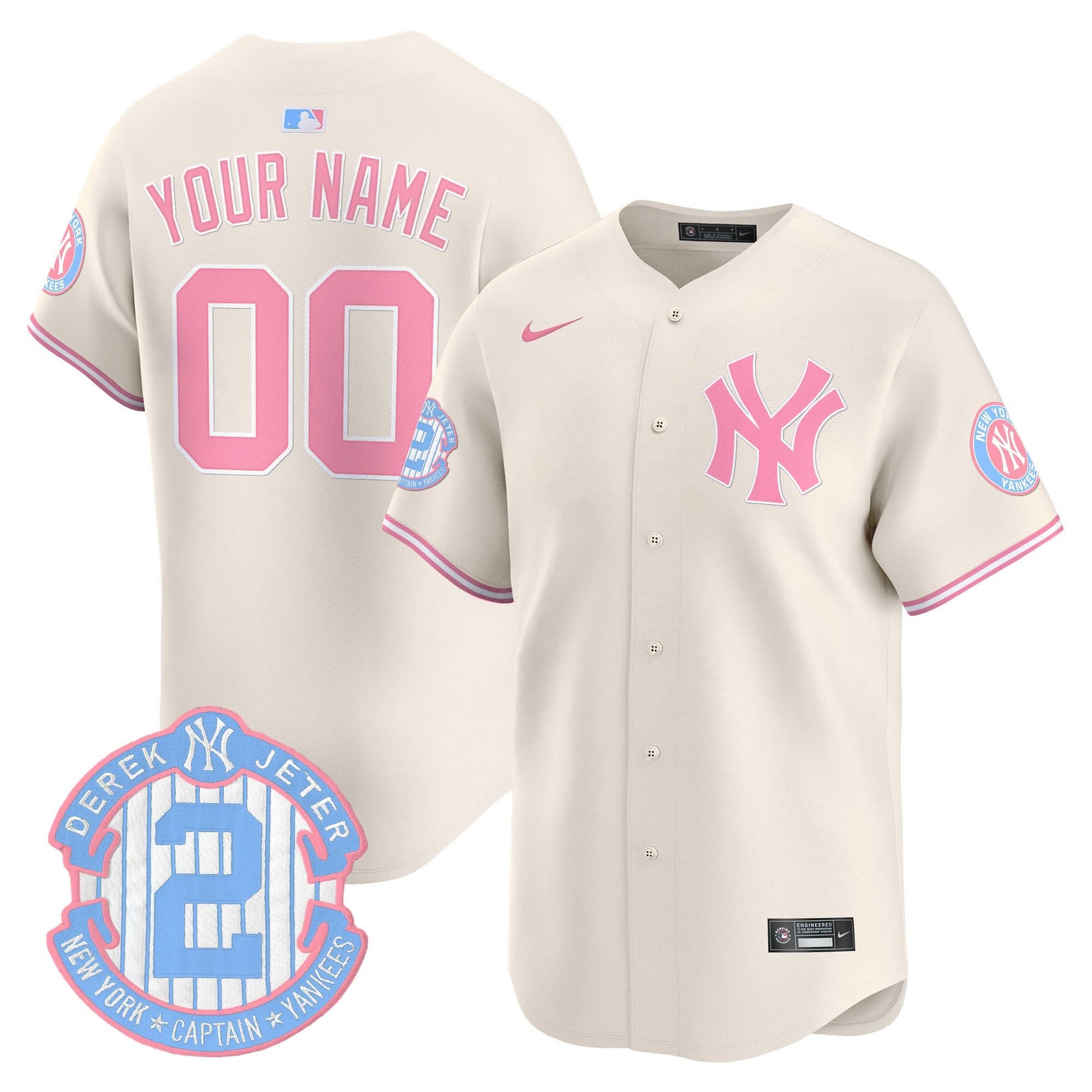 New York Yankees Bubblegum Pink Vapor Premier Limited Custom Jersey - All Stitched