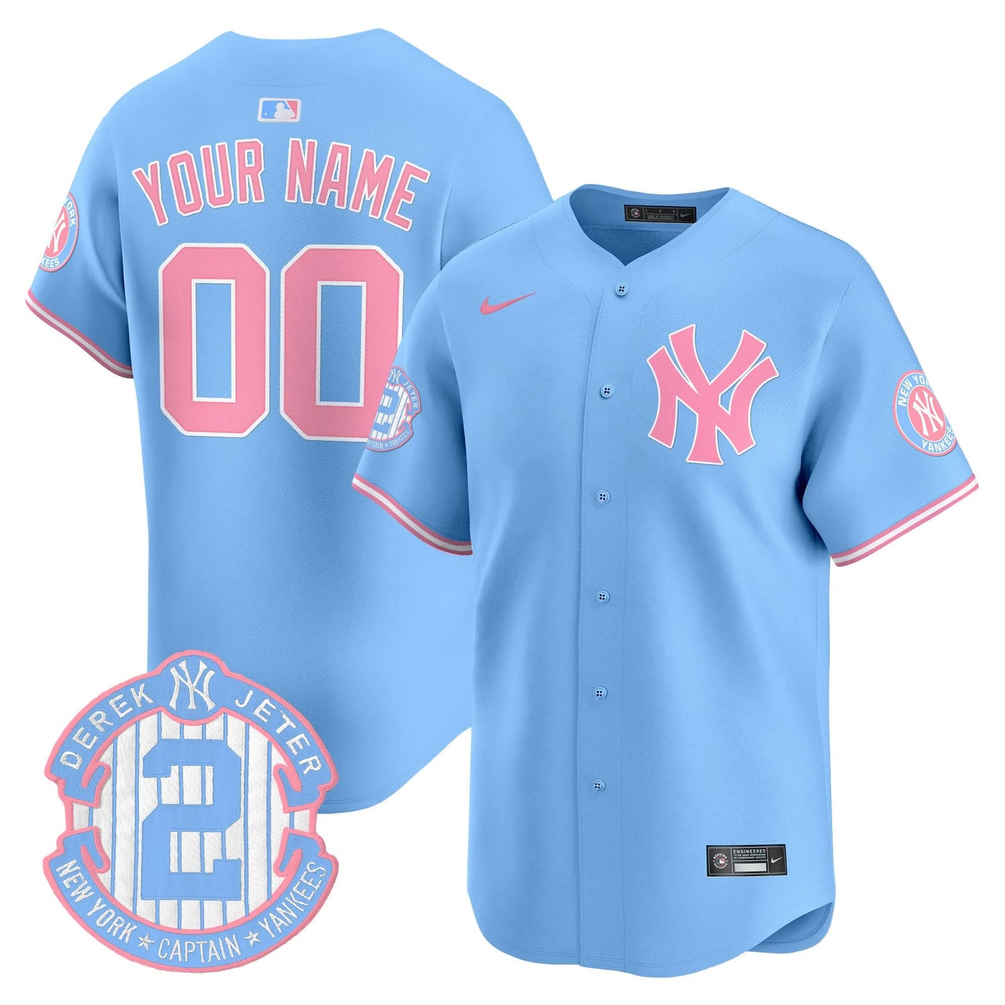 New York Yankees Bubblegum Pink Vapor Premier Limited Custom Jersey - All Stitched