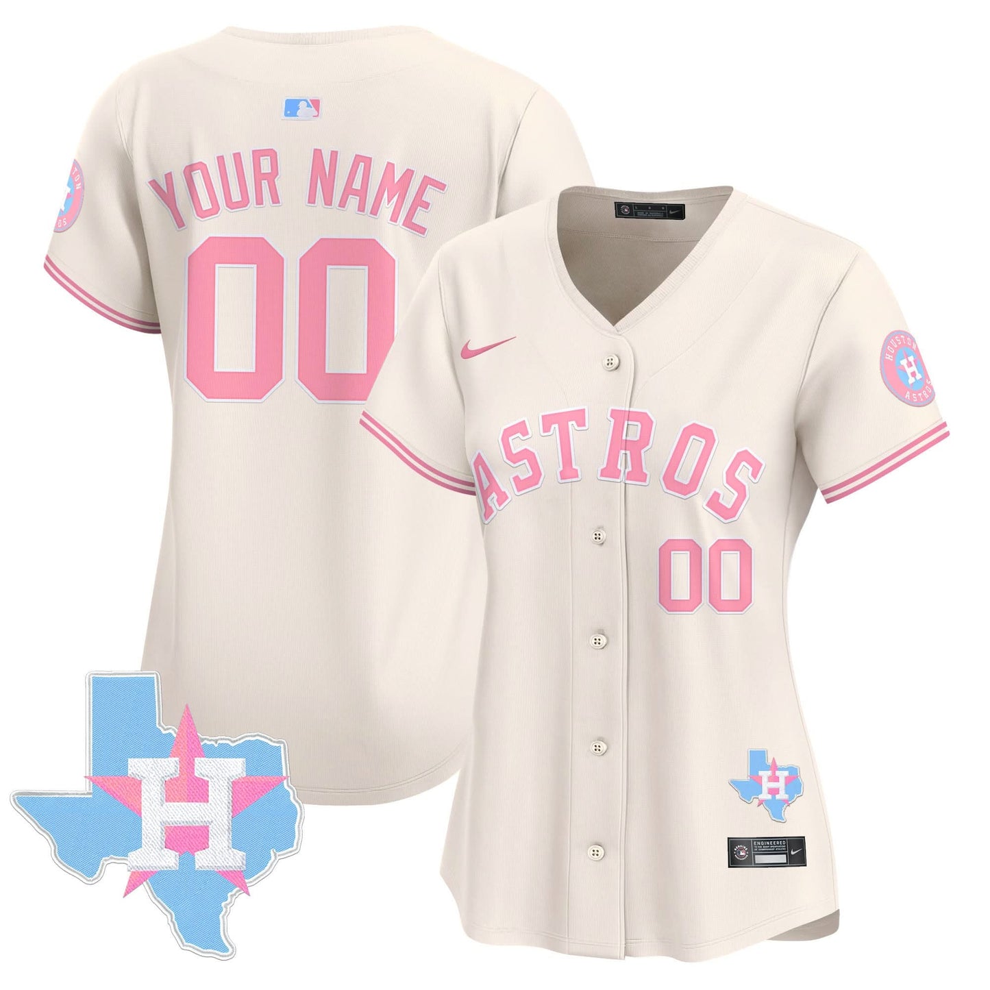 Astros Bubblegum Pink Vapor Premier Limited Custom Jersey - All Stitched