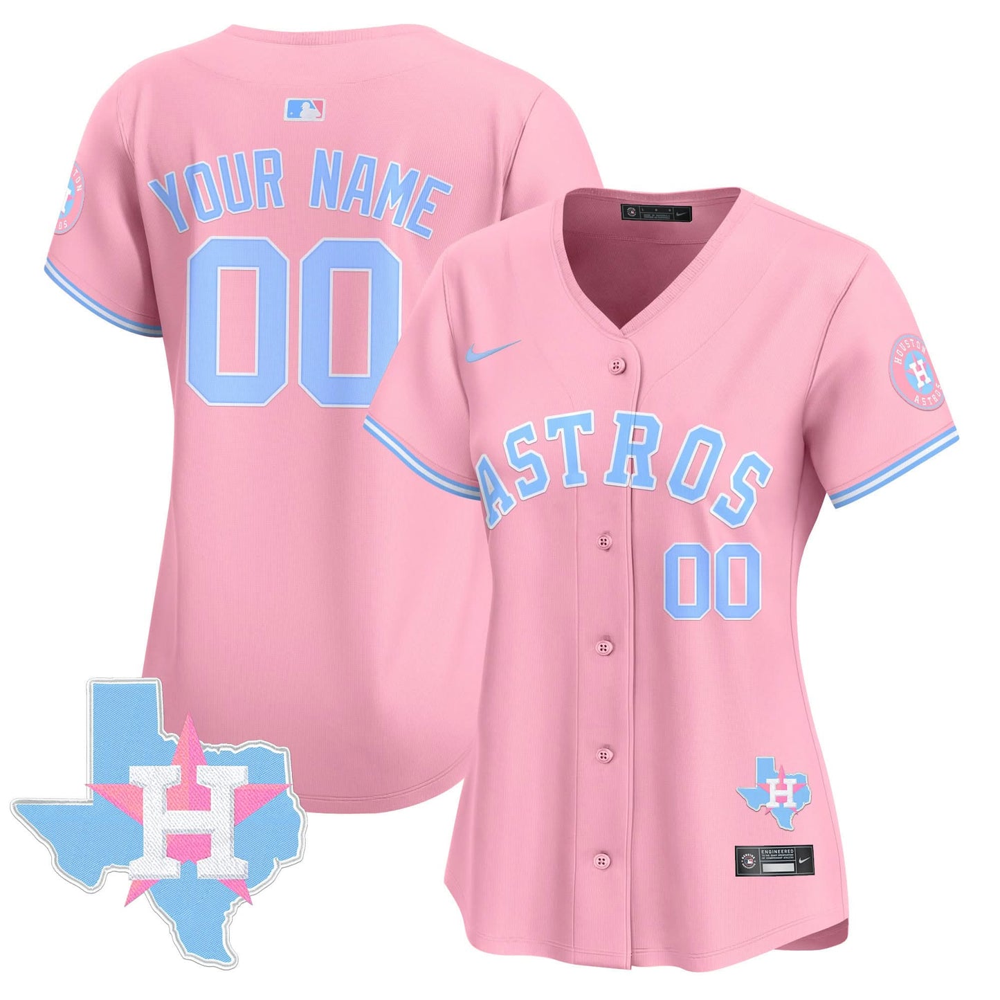 Astros Bubblegum Pink Vapor Premier Limited Custom Jersey - All Stitched