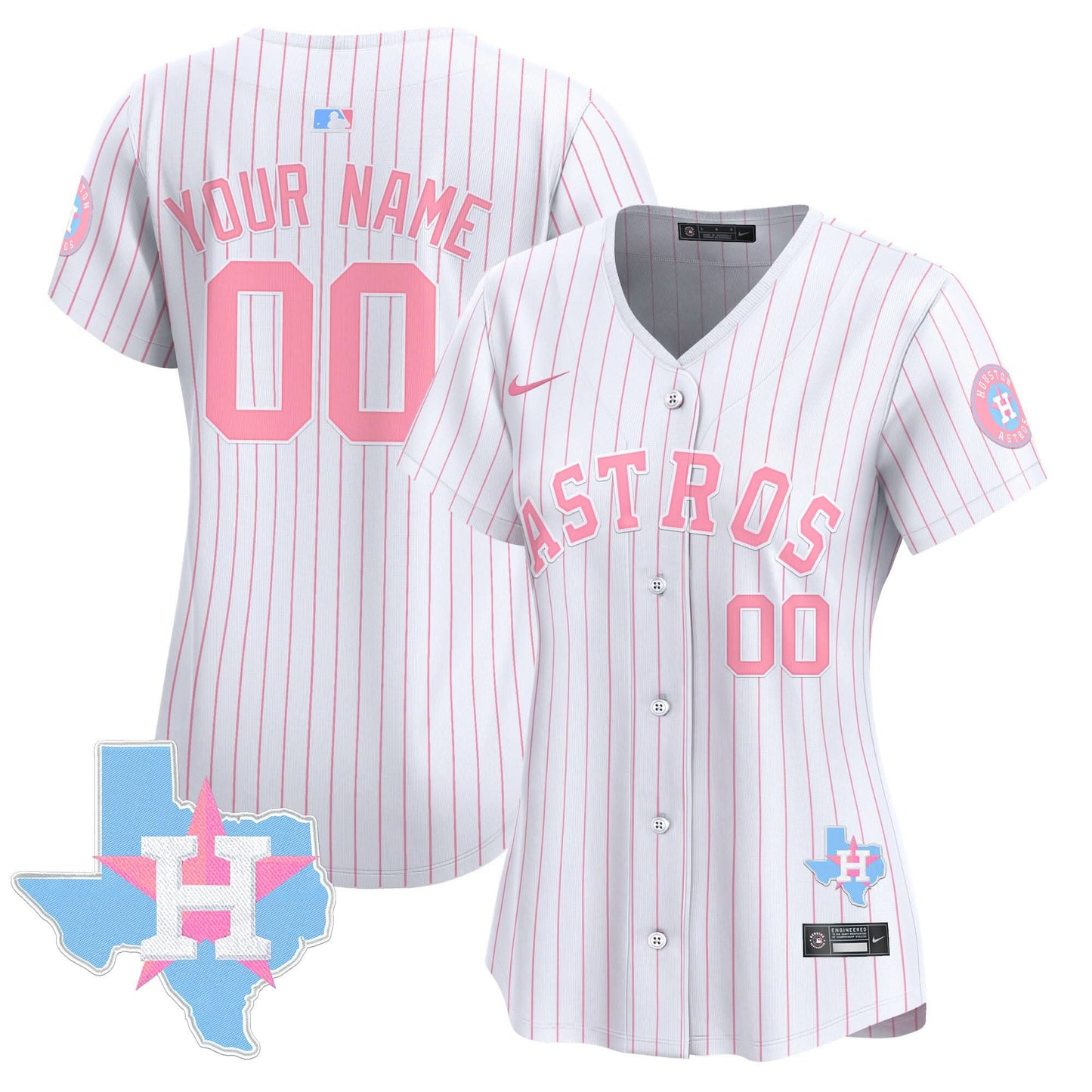 Astros Bubblegum Pink Vapor Premier Limited Custom Jersey - All Stitched