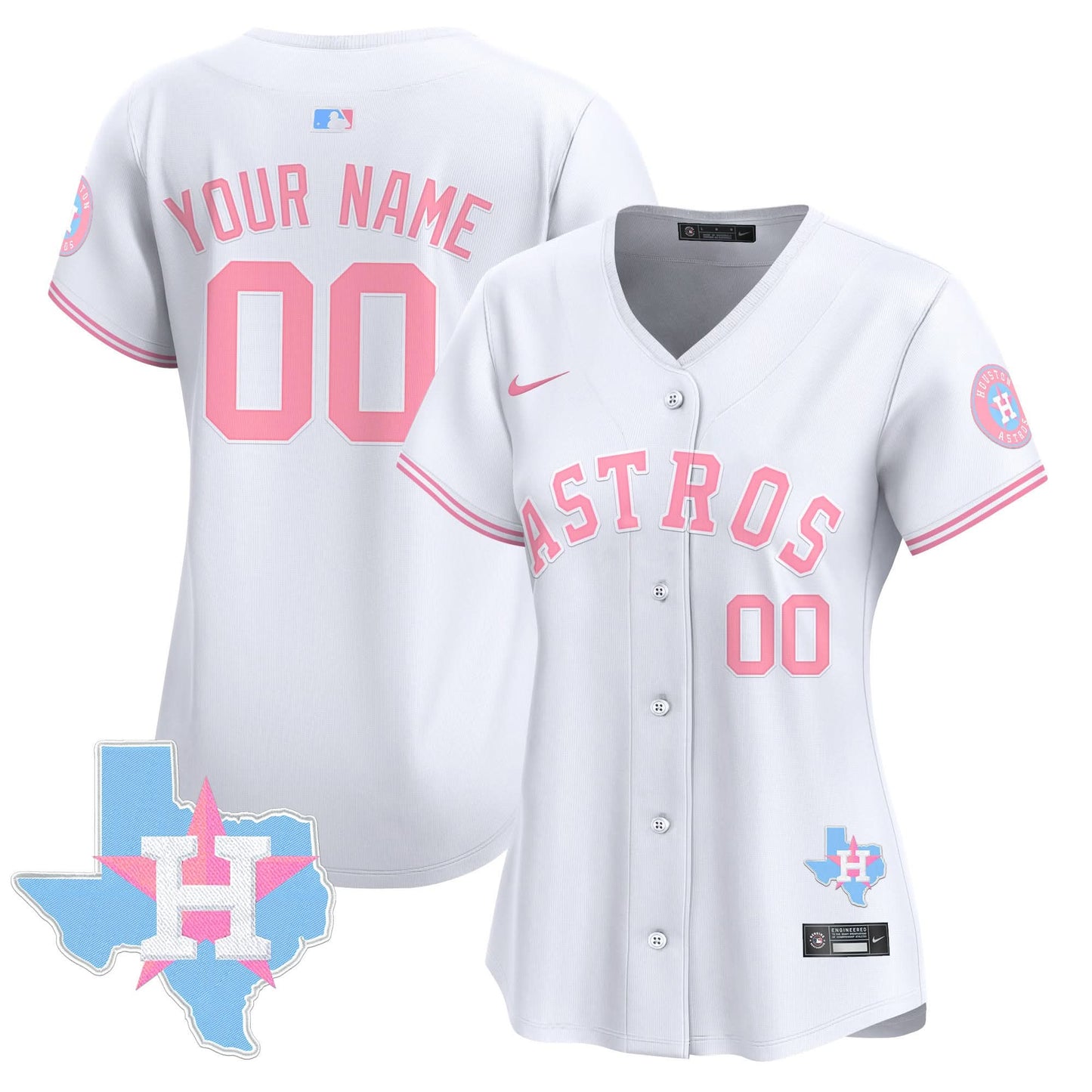 Astros Bubblegum Pink Vapor Premier Limited Custom Jersey - All Stitched