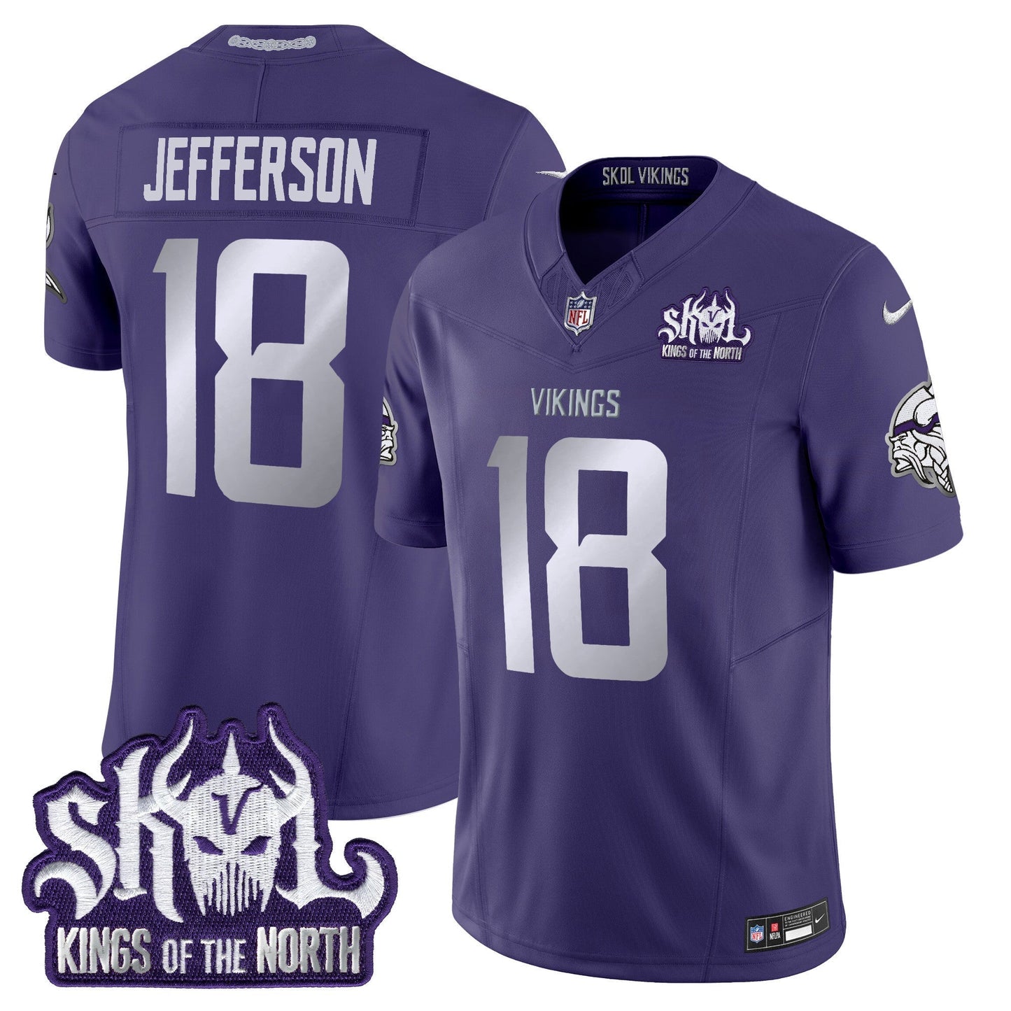 Men's Minnesota Vikings 2025 Winter Warrior Skol Patch Vapor Limited Jersey - All Stitched