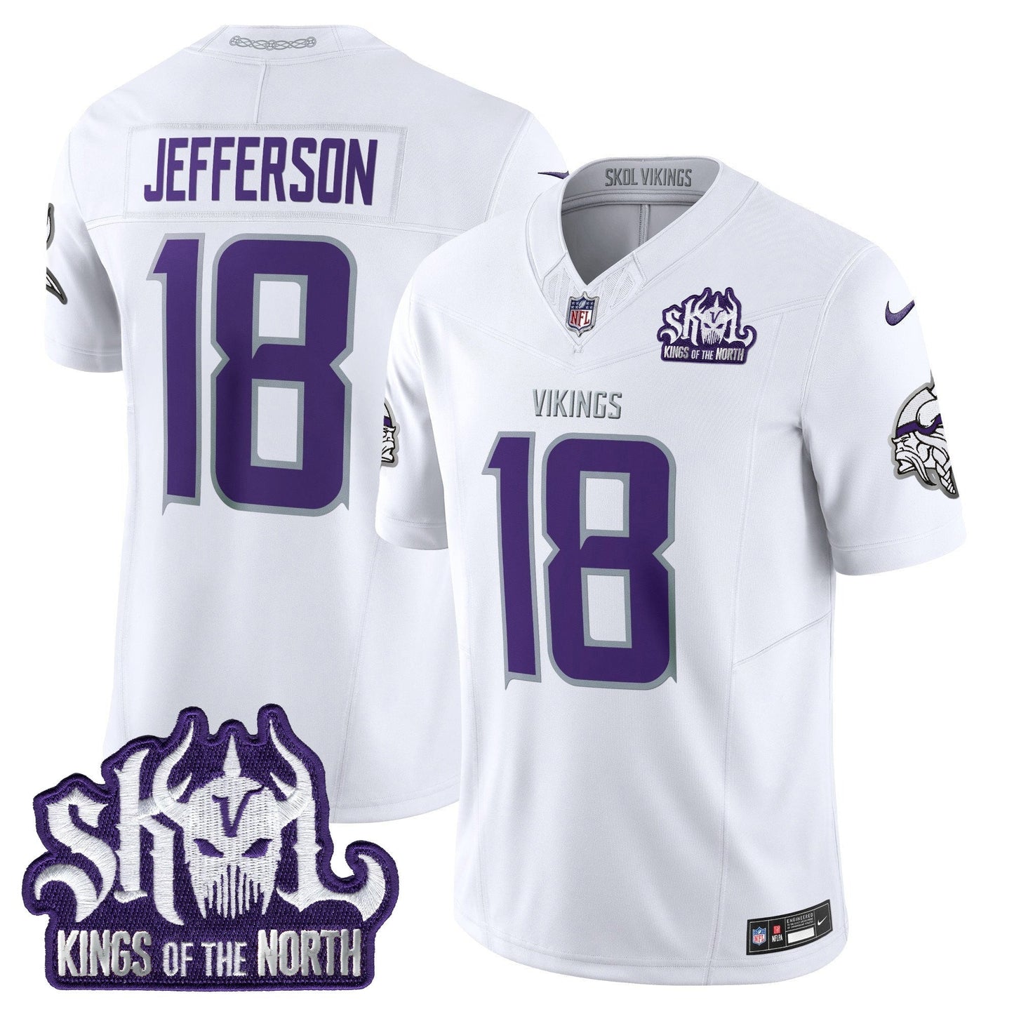 Men's Minnesota Vikings 2025 Winter Warrior Skol Patch Vapor Limited Jersey - All Stitched