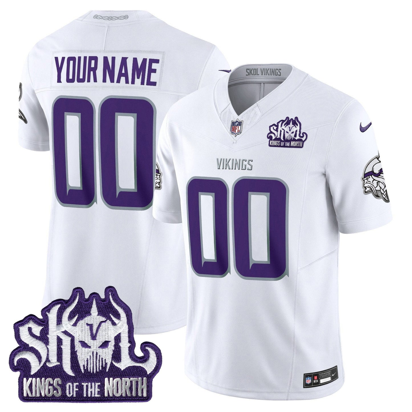 Minnesota Vikings 2025 Winter Warrior Skol Patch Vapor Limited Custom Jersey - All Stitched