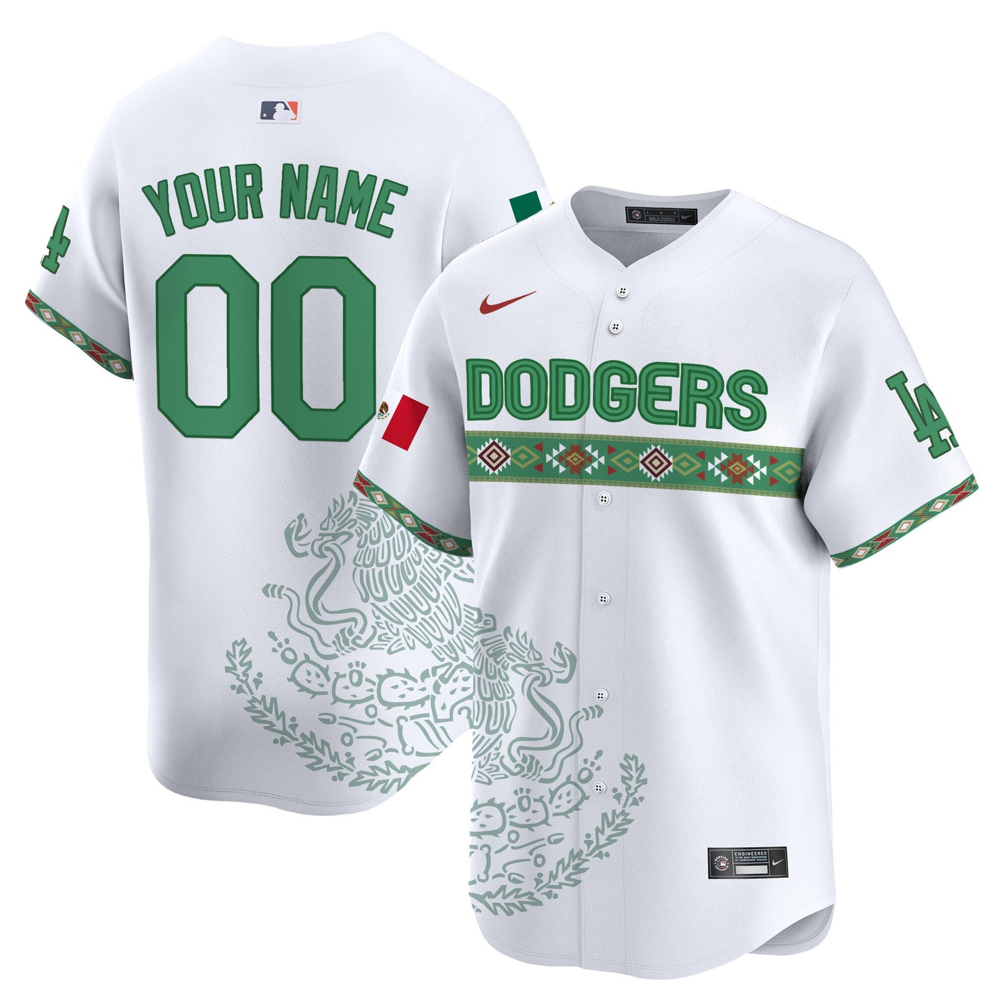 Los Angeles Dodgers Mexico Vapor Premier Limited Custom Jersey V3 - Printed