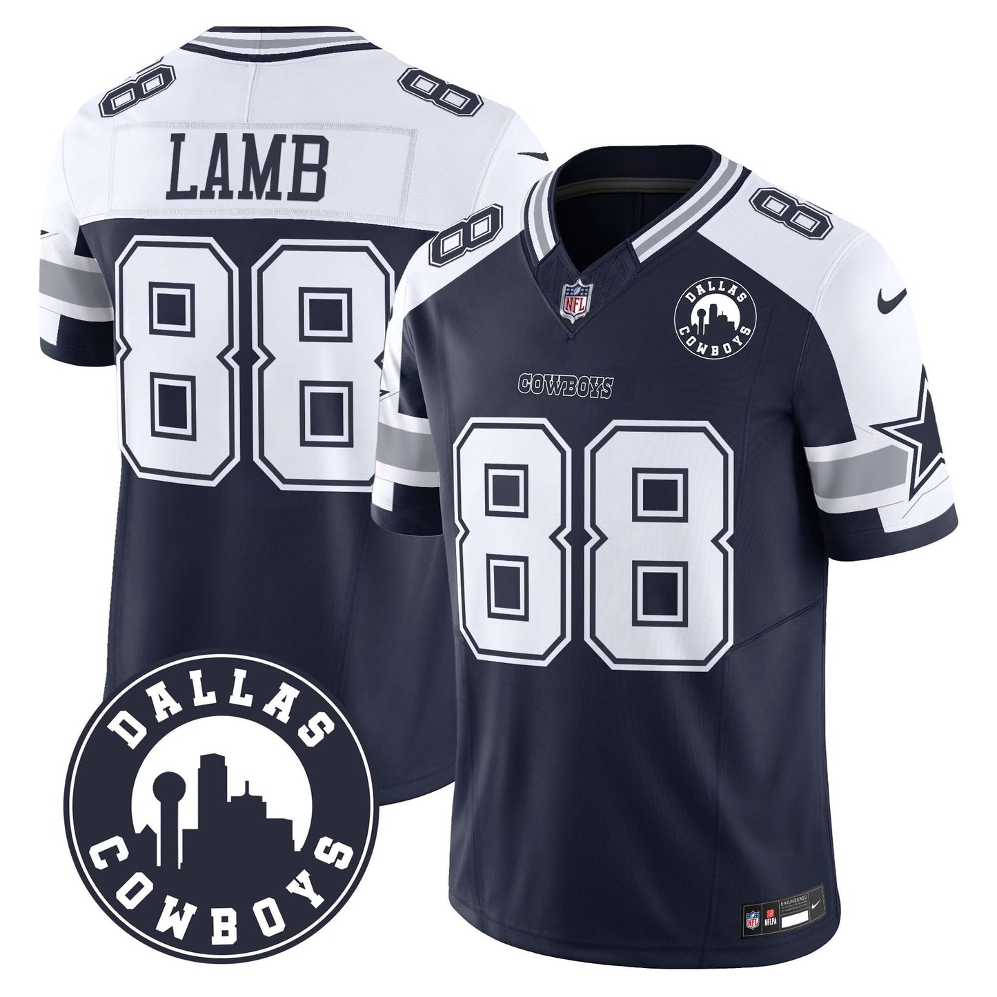 Dallas Cowboys City Patch Vapor Limited Jersey - All Stitched