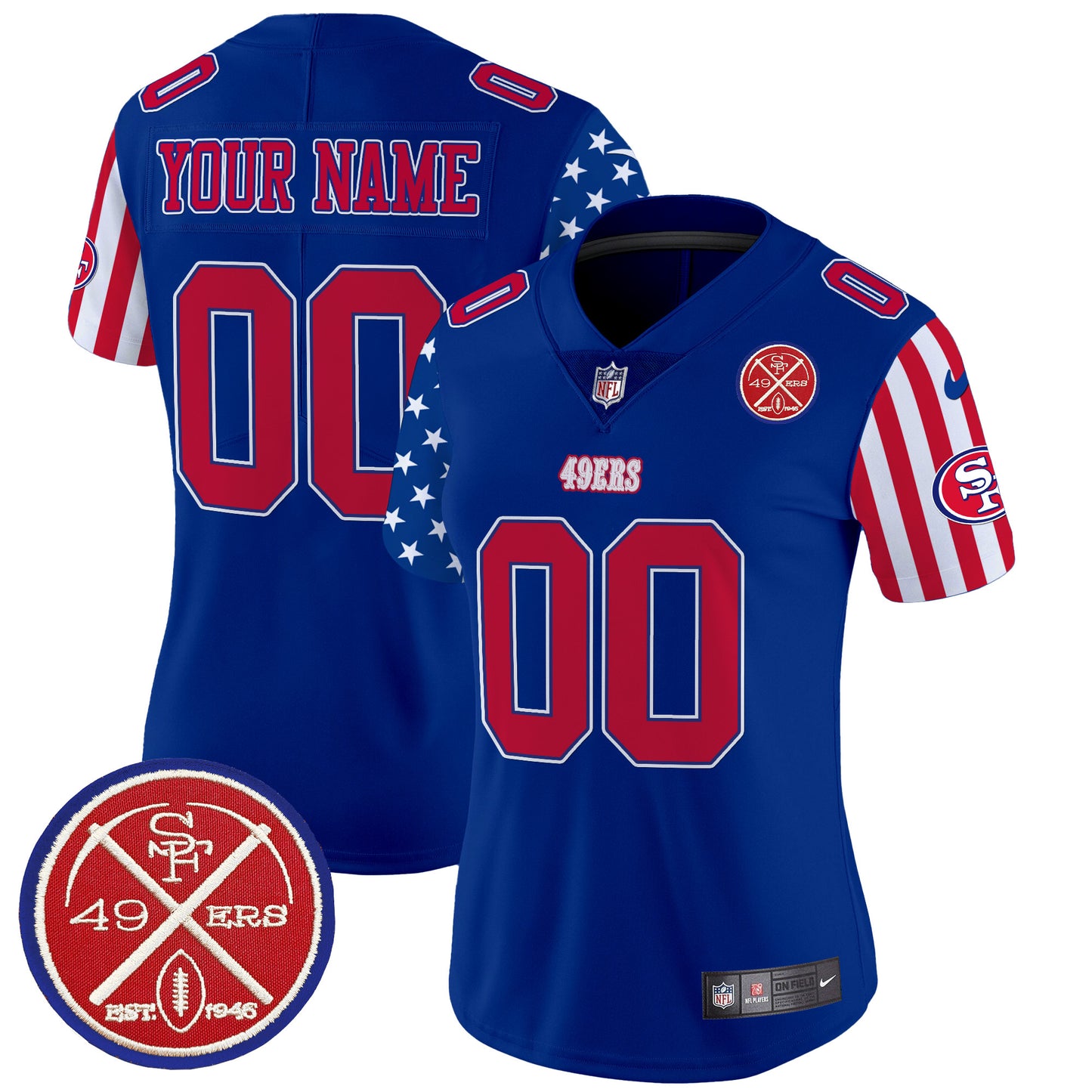 49ers American Style Vapor Limited Custom Jersey - All Stitched