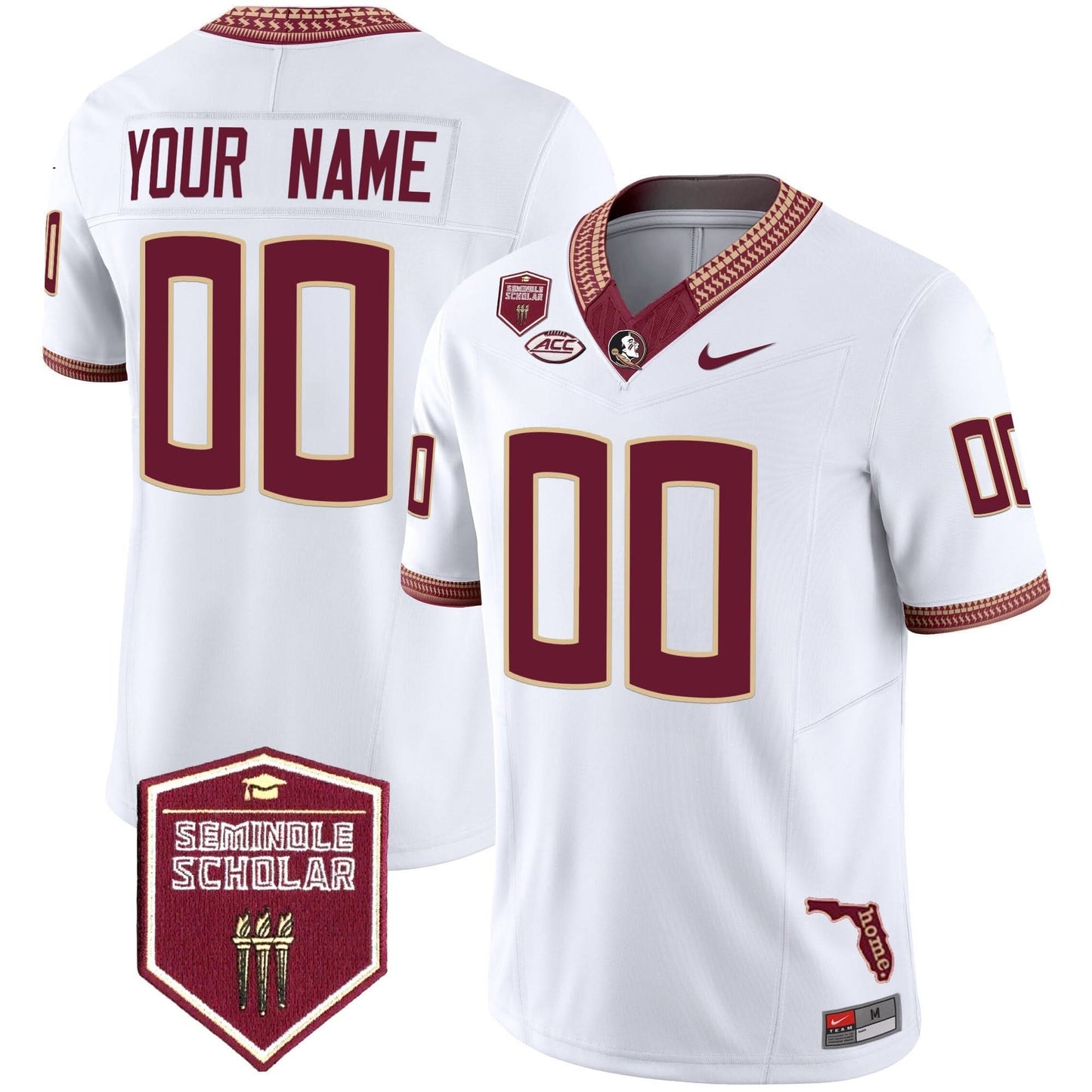 Florida State Seminoles 2024 Seminole Scholar Patch Vapor Limited Custom Jersey - All Stitched