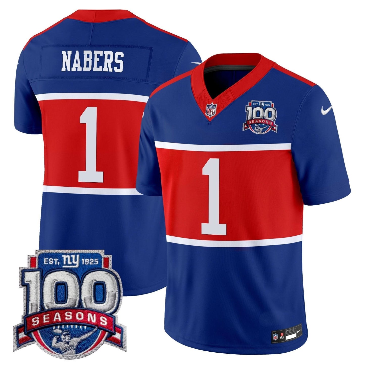 New York Giants 'Century Red' 100th Season Commemorative Vapor Jersey - All Stitched