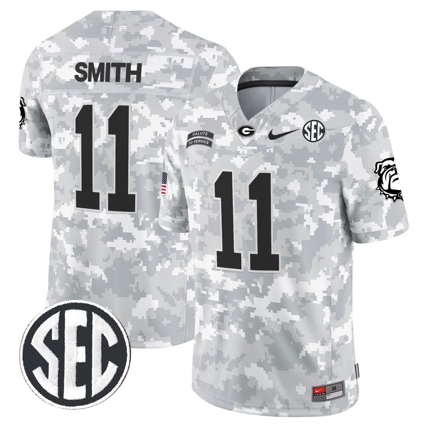Georgia Bulldogs 2024 Salute to Service Vapor Limited Jersey - Arctic Camo - All Stitched
