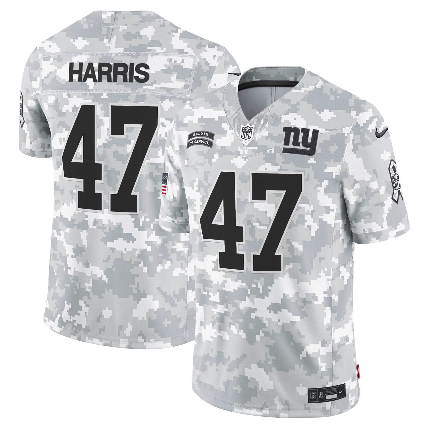 New York Giants 2024 Salute to Service Vapor Limited Jersey - Arctic Camo - All stitched