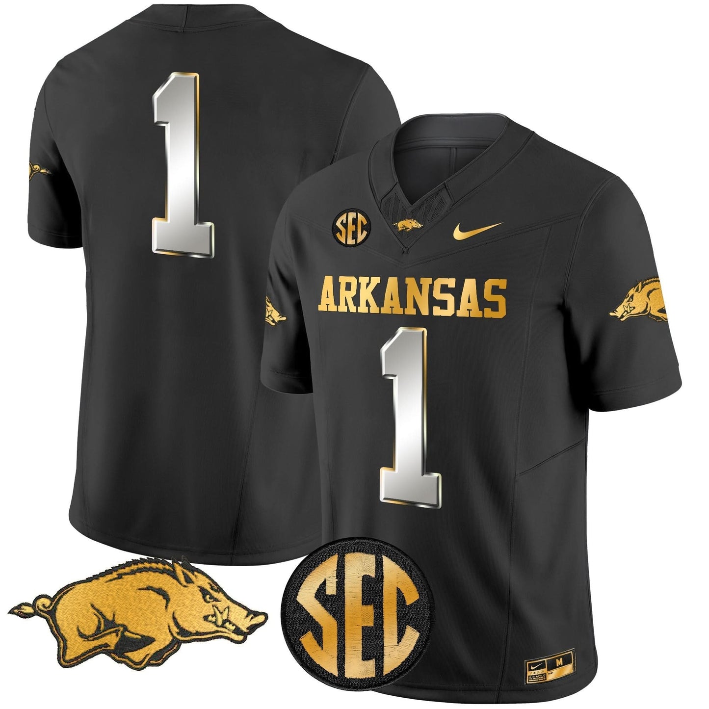 Arkansas Razorbacks Gold Vapor Limited Jersey - All Stitched