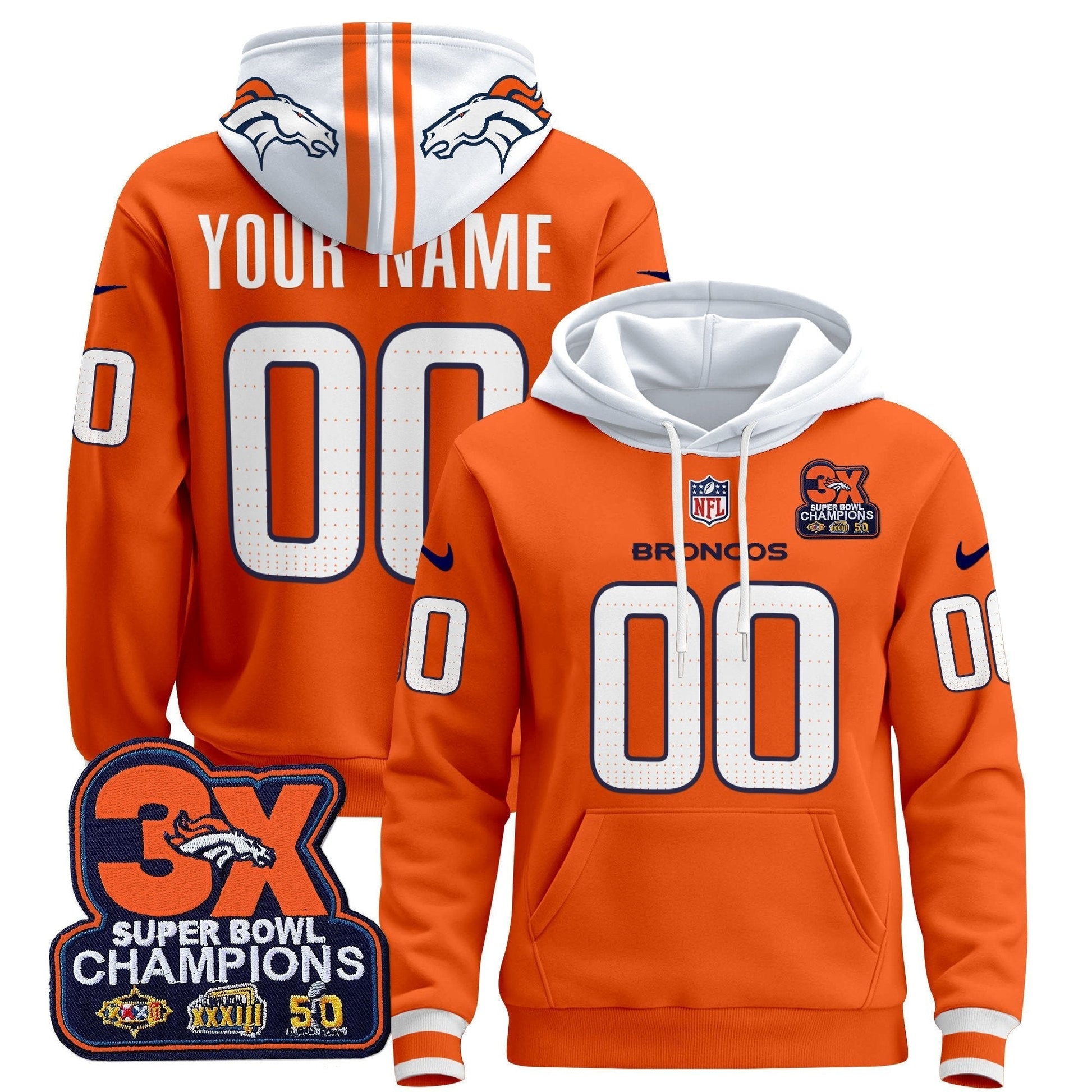 Denver Broncos 2025 Custom Pullover Hoodie