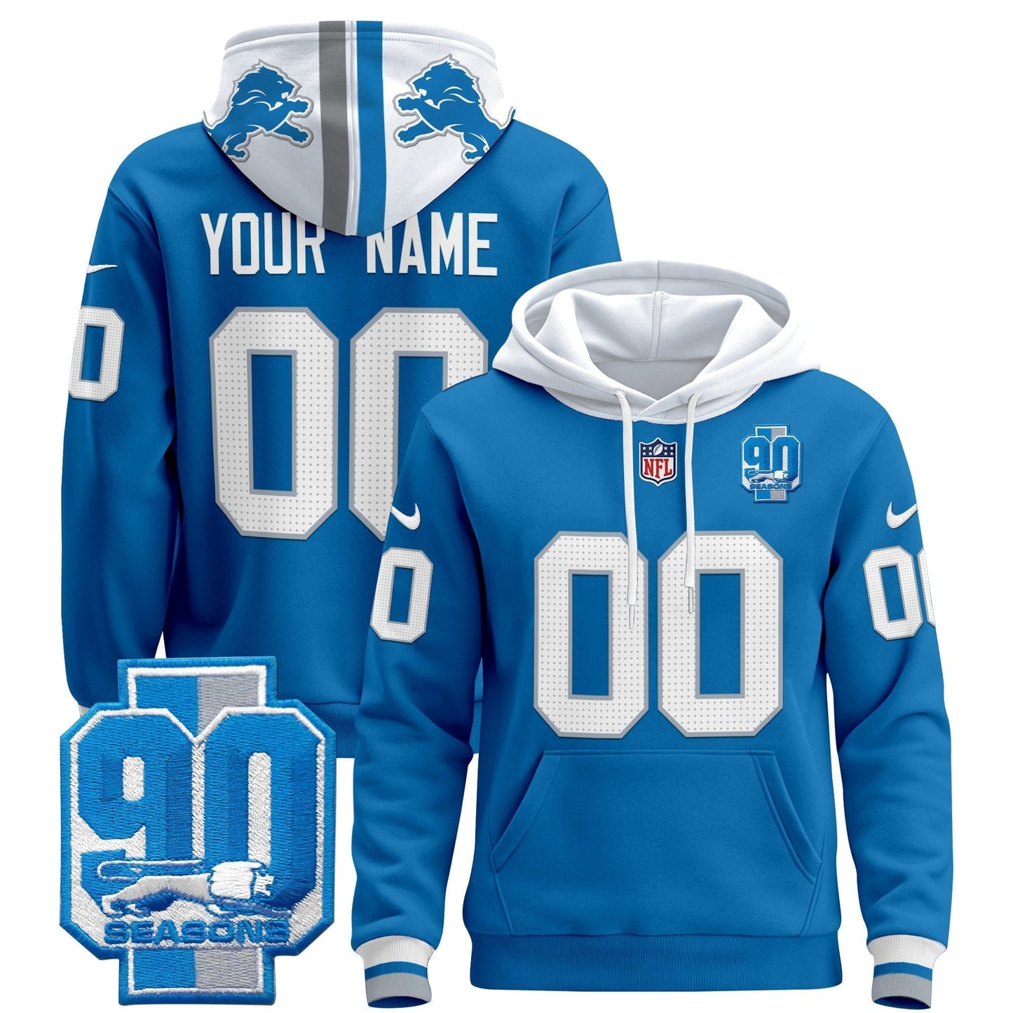Detroit Lions 2025 Custom Pullover Hoodie