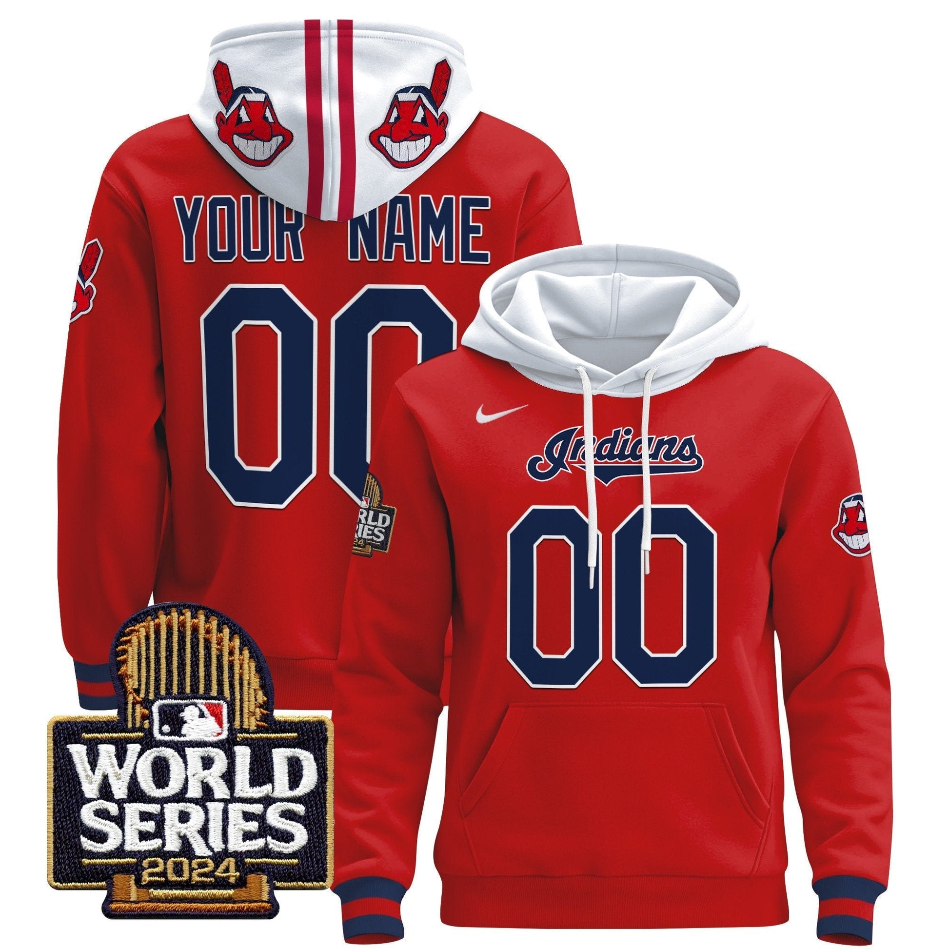 Cleveland Indians 2024 World Series Custom Pullover Hoodie