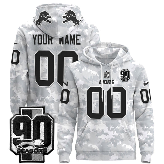 Detroit Lions 2024 Salute to Service Custom Pullover Hoodie