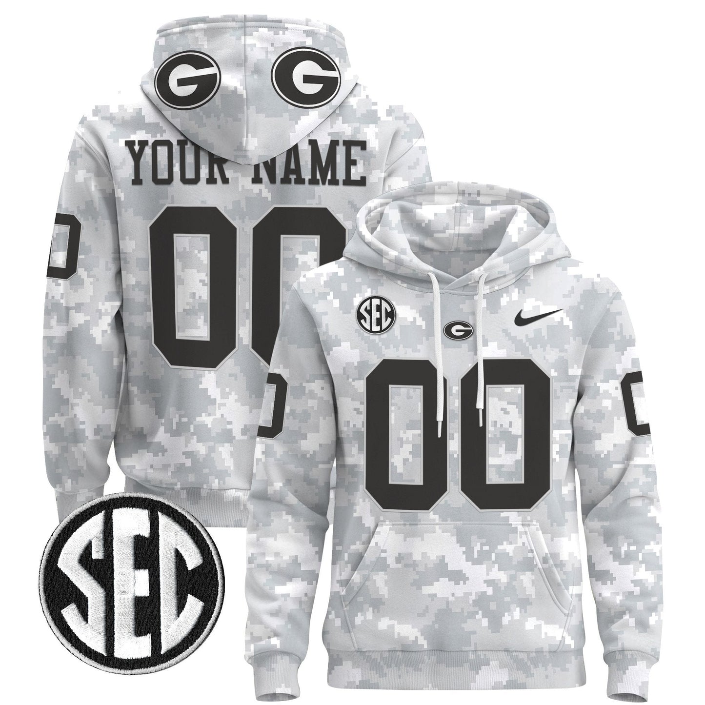 Georgia Bulldogs 2024 Salute to Service Custom Pullover Hoodie