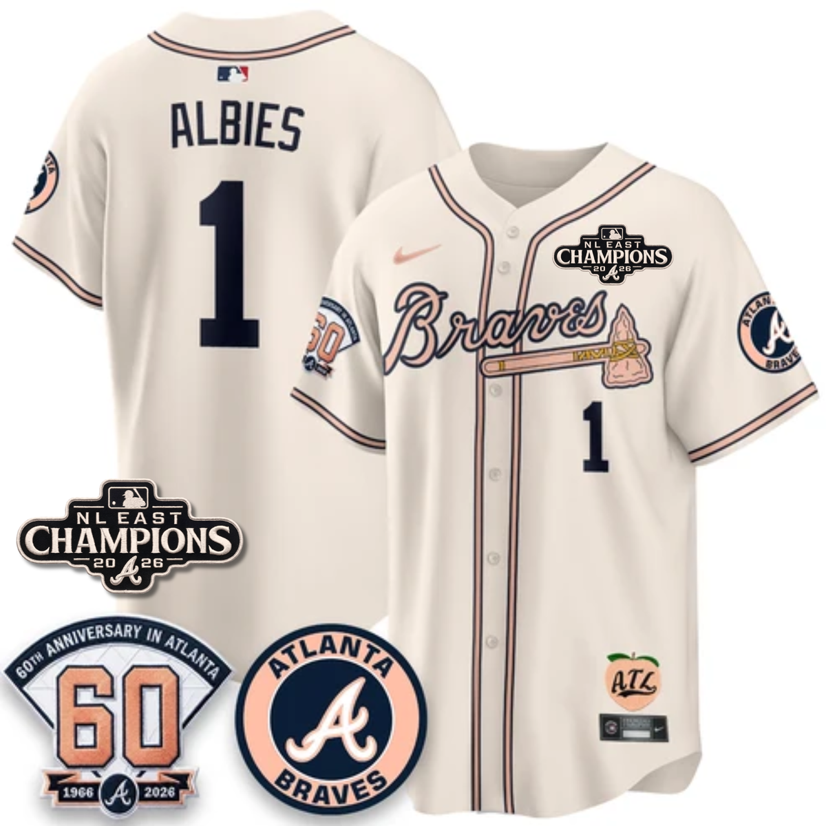 ATL 2026 NL East Champs Peach Edition - Stitched