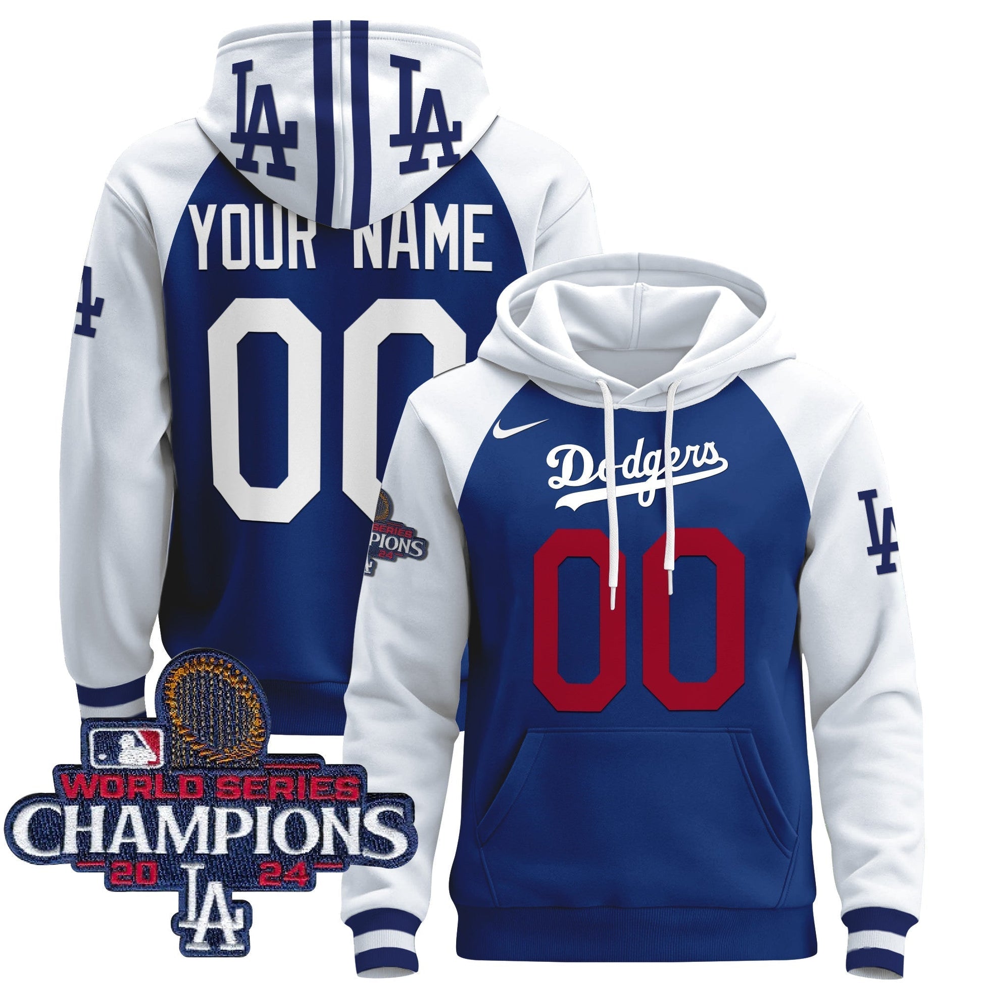Dodgers 2024 World Series Champions Custom Pullover Hoodie