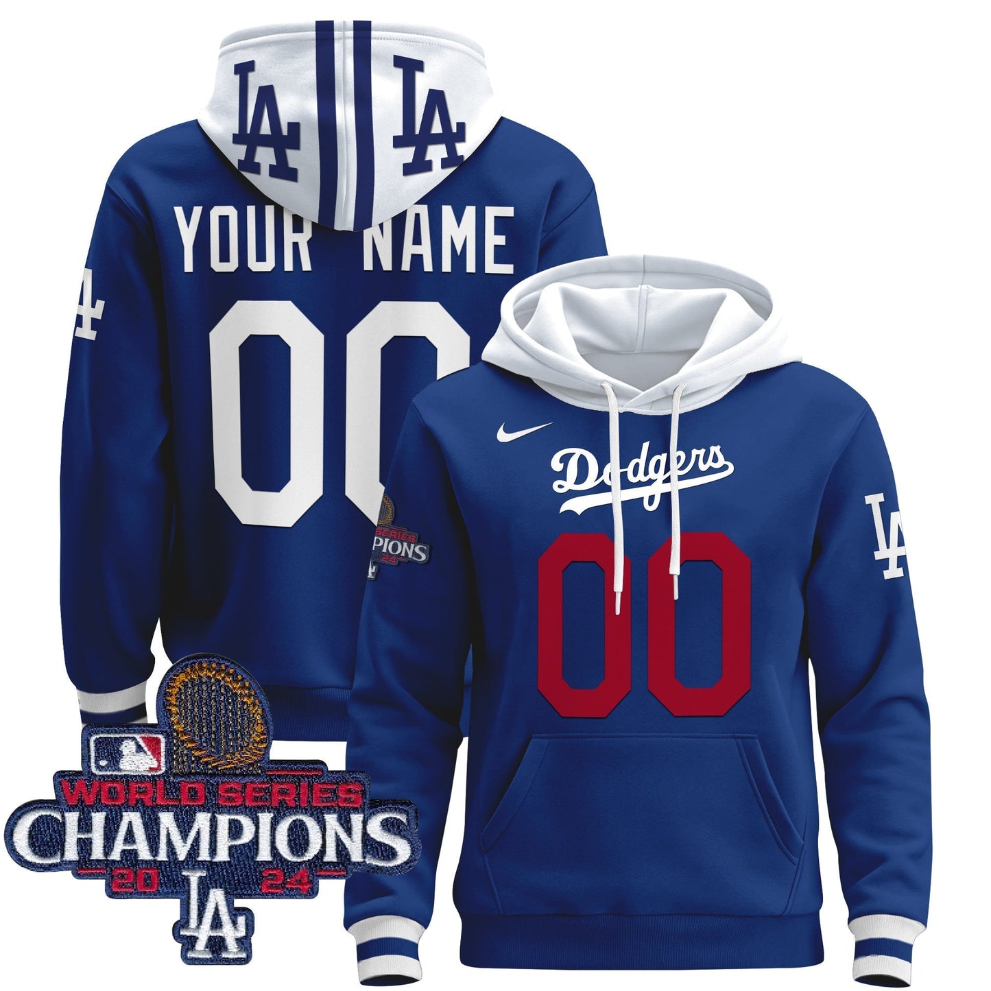 Dodgers 2024 World Series Champions Custom Pullover Hoodie