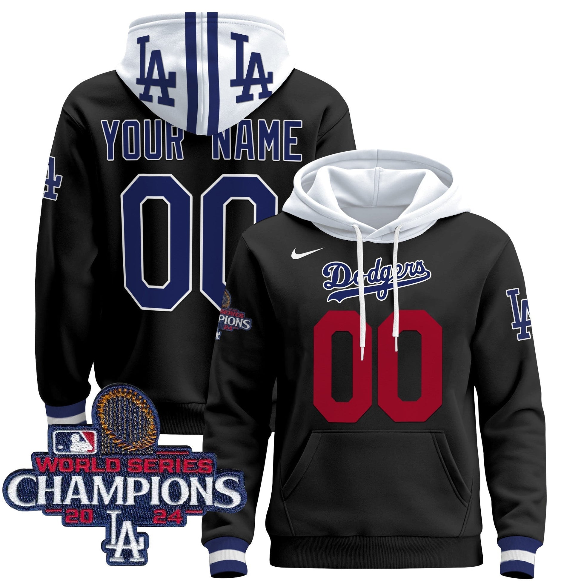 Dodgers 2024 World Series Champions Custom Pullover Hoodie
