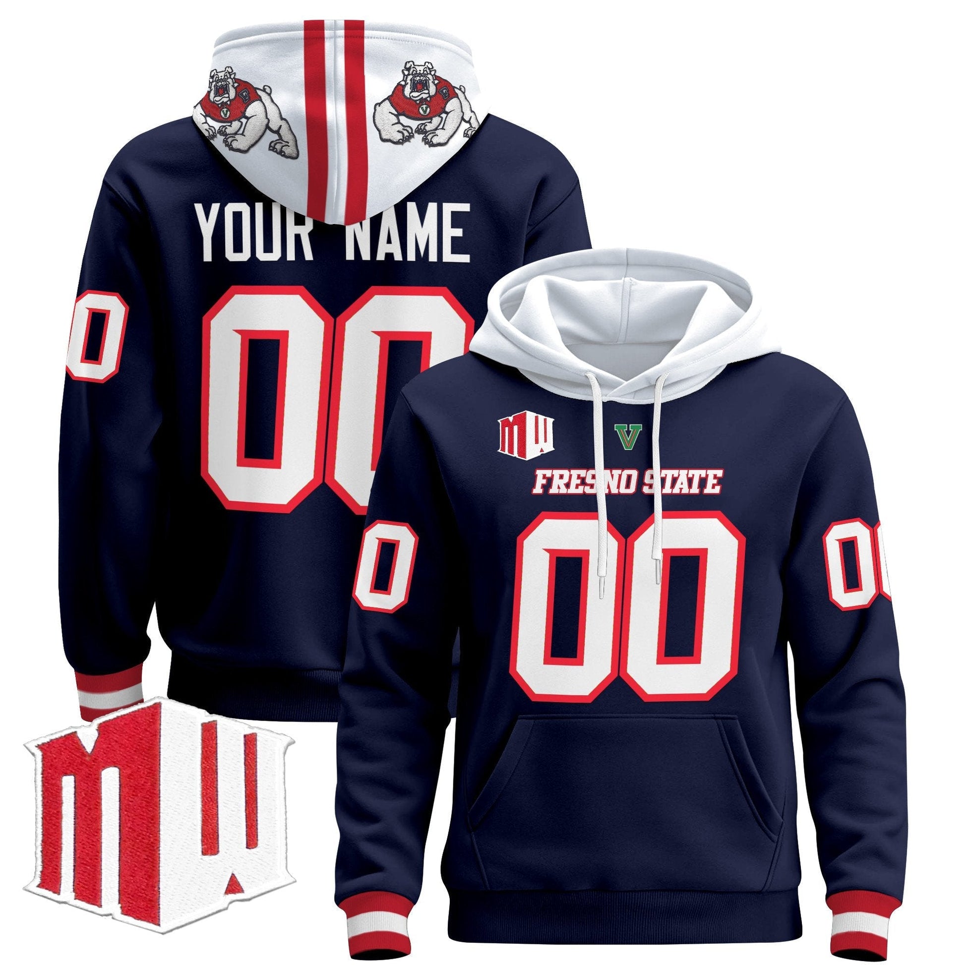 Fresno State Bulldogs 2024 Custom Pullover Hoodie