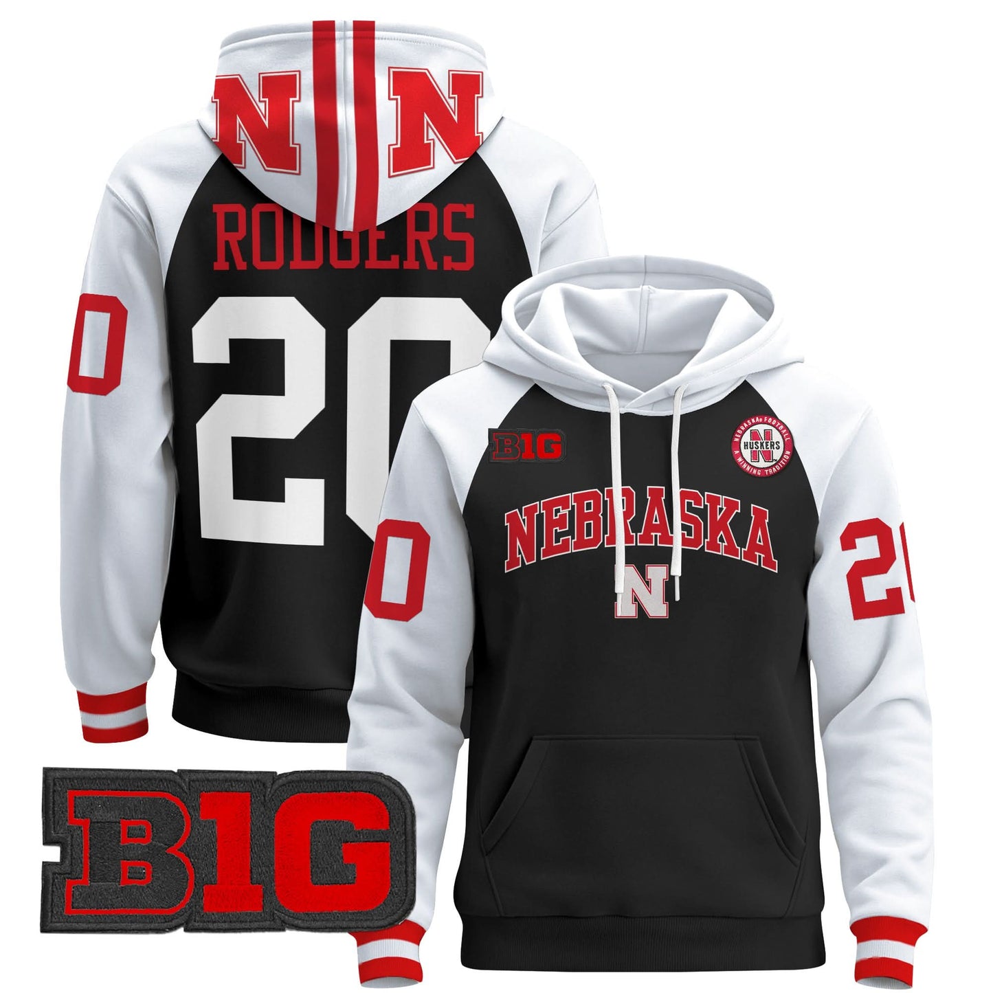 Nebraska Cornhuskers 2024 Pullover Hoodie V3 - Stitched