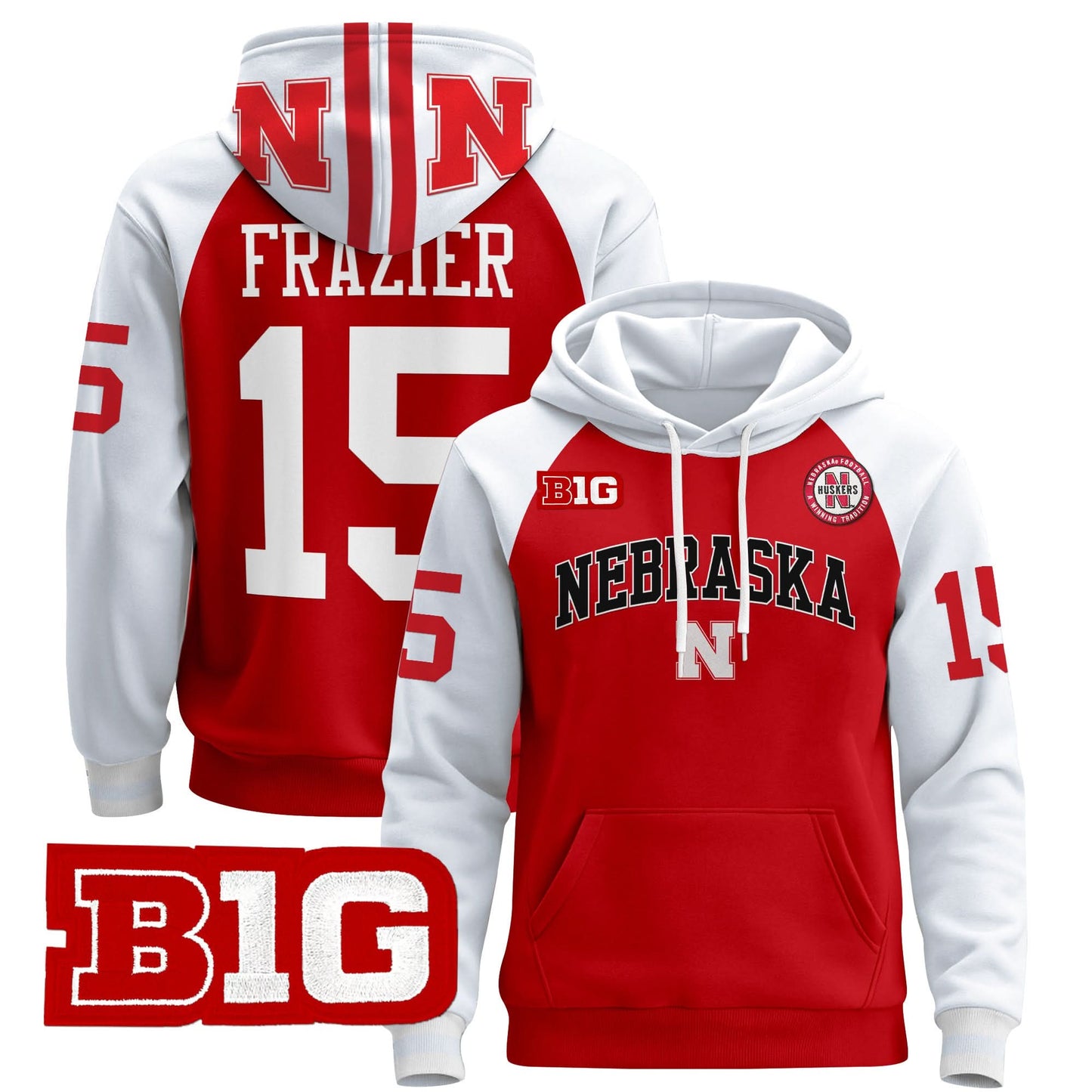 Nebraska Cornhuskers 2024 Pullover Hoodie V3 - Stitched