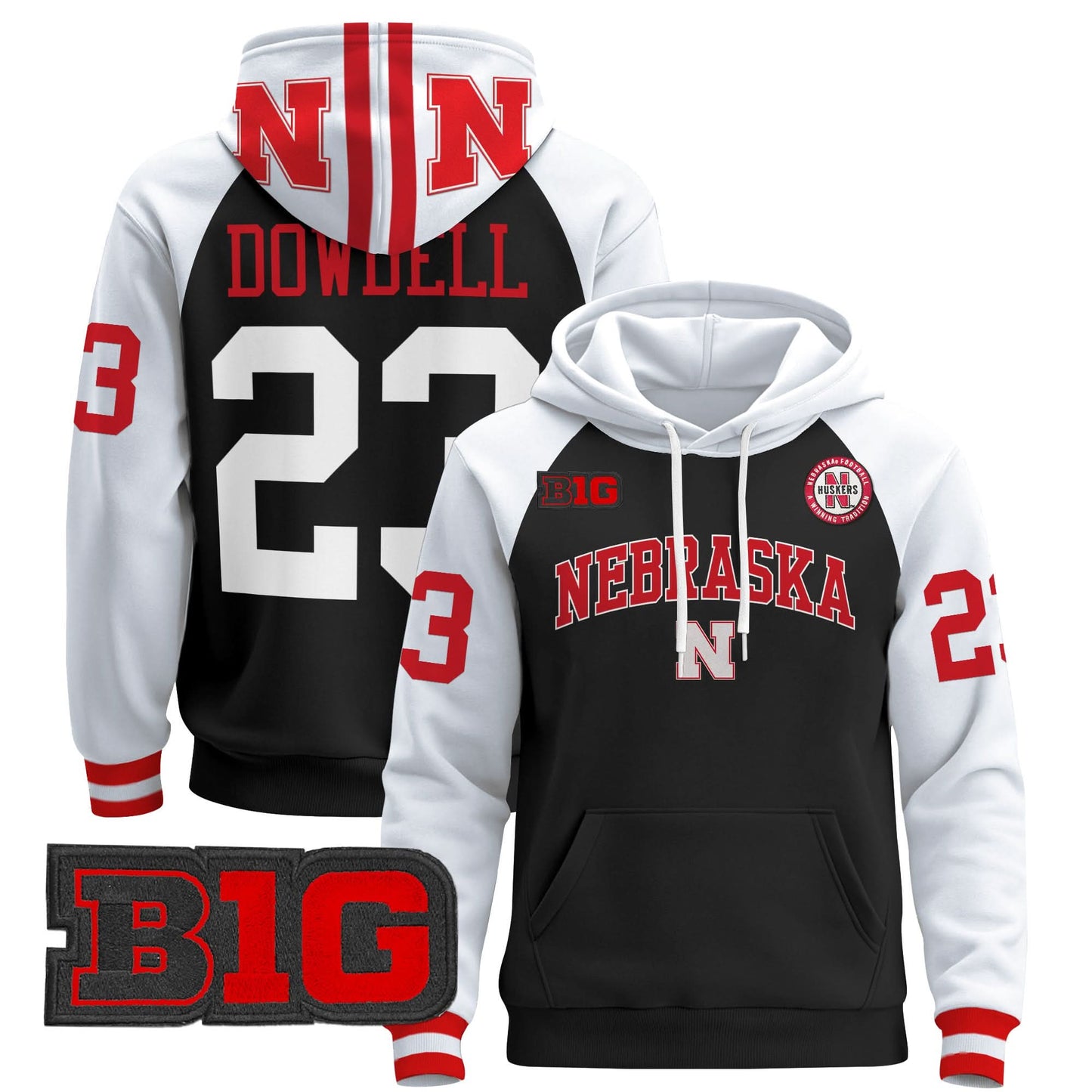 Nebraska Cornhuskers 2024 Pullover Hoodie V3 - Stitched