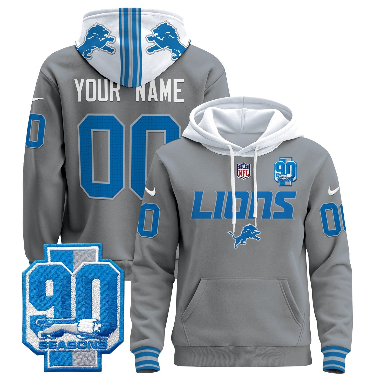 Detroit Lions 2025 Custom Pullover Hoodie V2