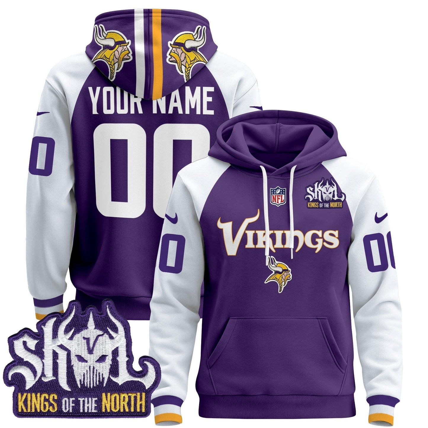 Minnesota Vikings 2025 Custom Pullover Hoodie V2