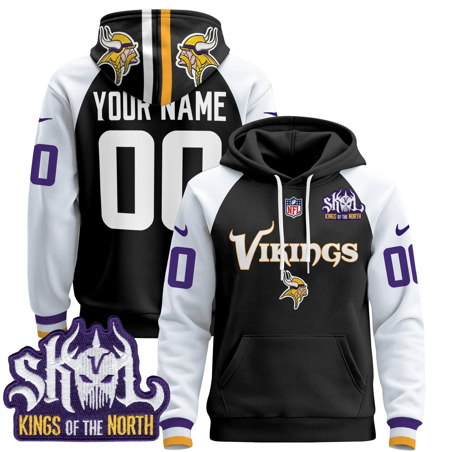 Minnesota Vikings 2025 Custom Pullover Hoodie V2