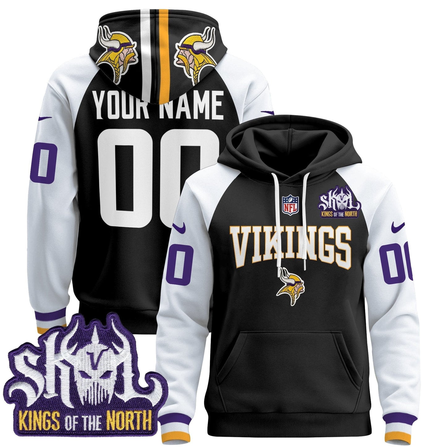 Minnesota Vikings 2025 Custom Pullover Hoodie V3